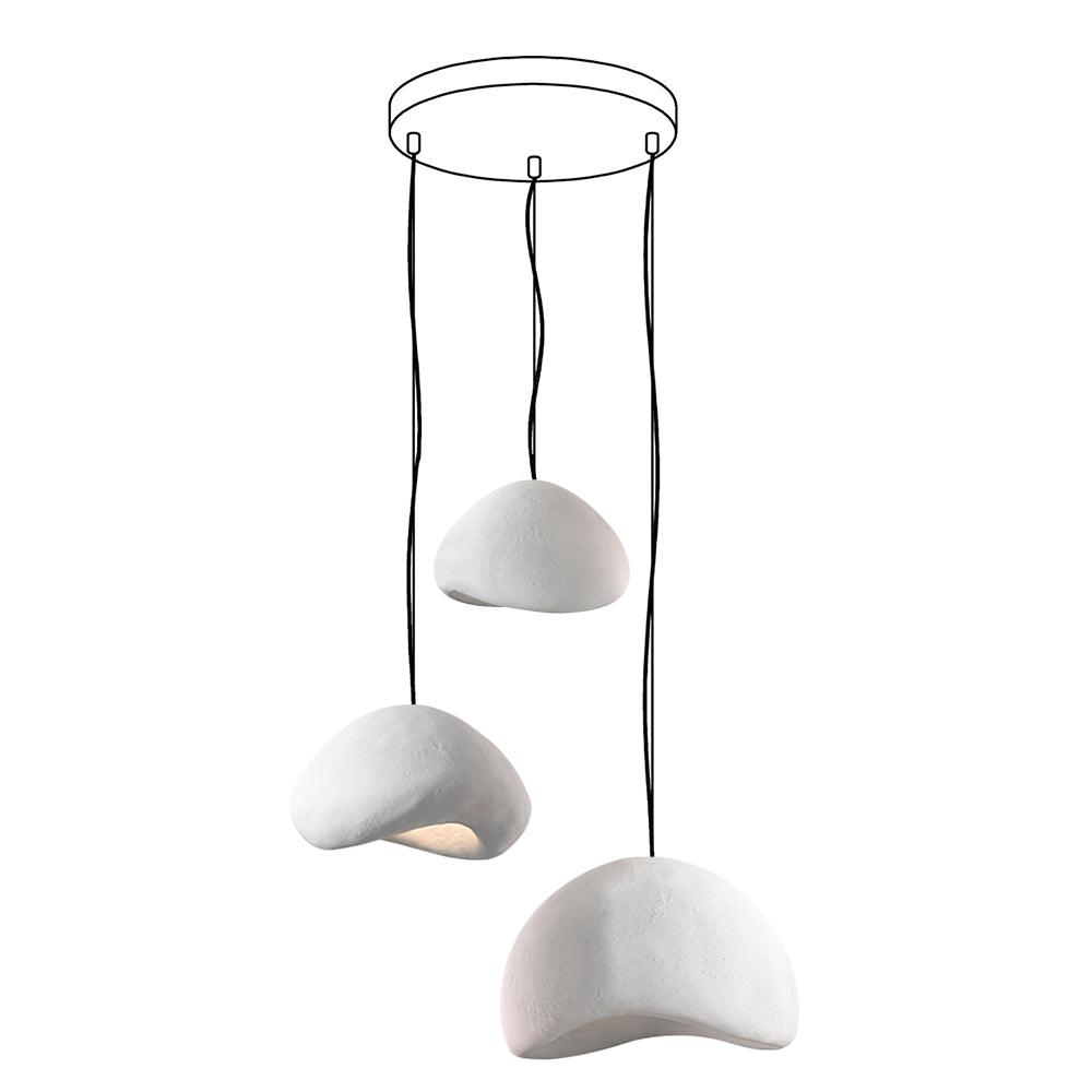 Chandelier Wabi-Sabi Pebble Cluster Organic Form Minimalist Artistic