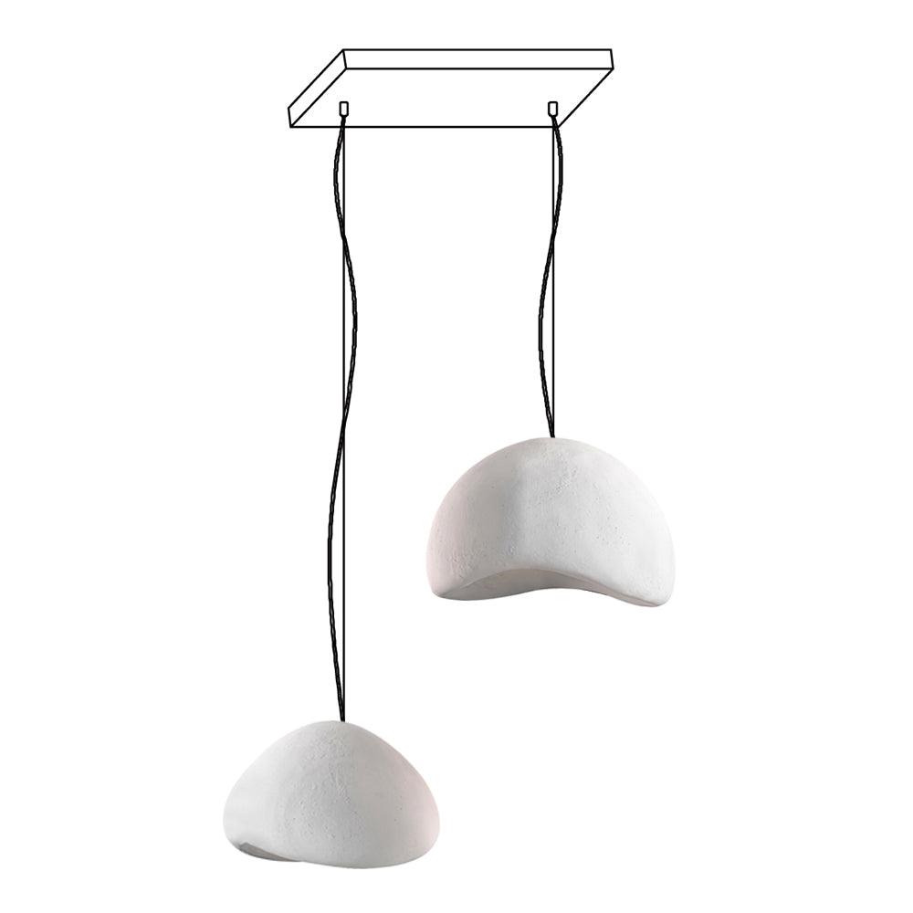 Chandelier Wabi-Sabi Pebble Cluster Organic Form Minimalist Artistic