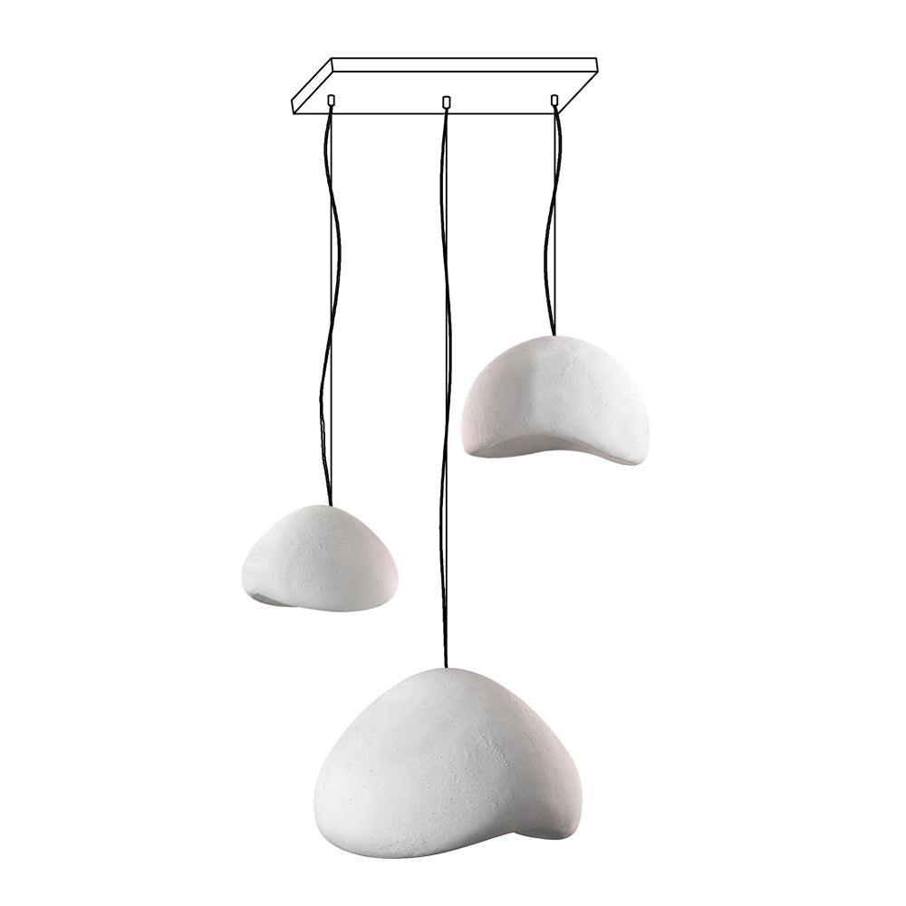 Chandelier Wabi-Sabi Pebble Cluster Organic Form Minimalist Artistic