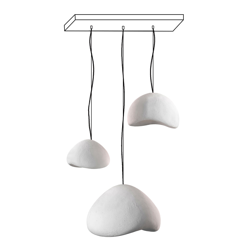 Chandelier Wabi-Sabi Pebble Cluster Organic Form Minimalist Artistic