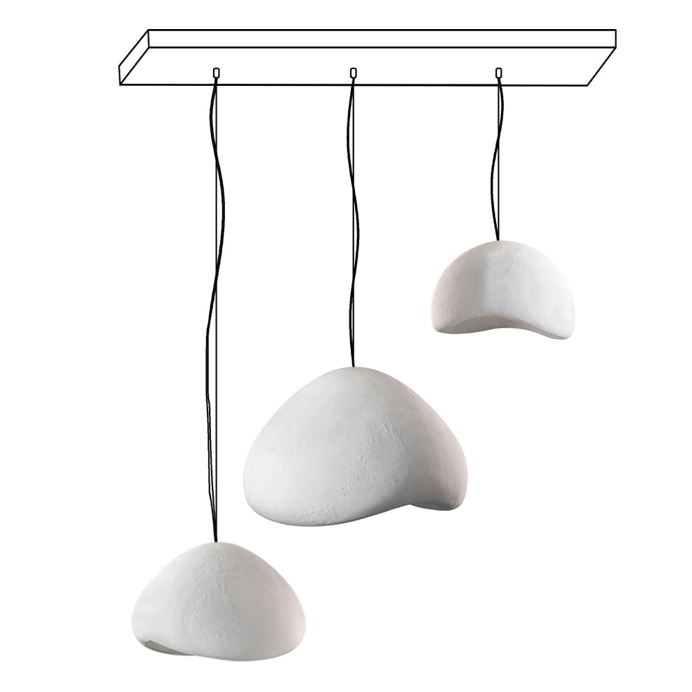 Chandelier Wabi-Sabi Pebble Cluster Organic Form Minimalist Artistic