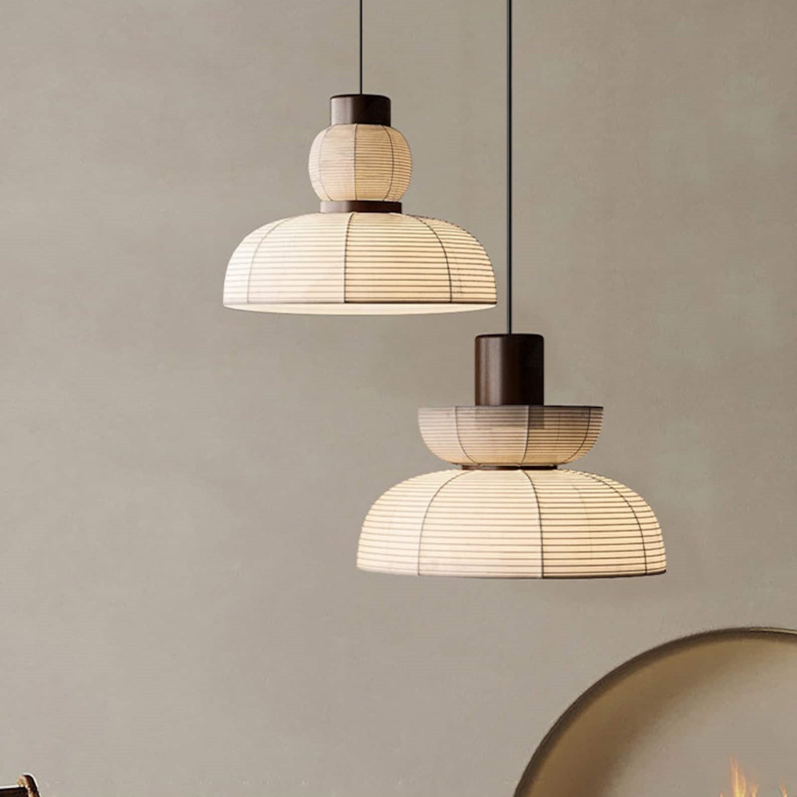 Ritta Pendant Light Neutral Paper Modern Fabric White - Neutral Decor