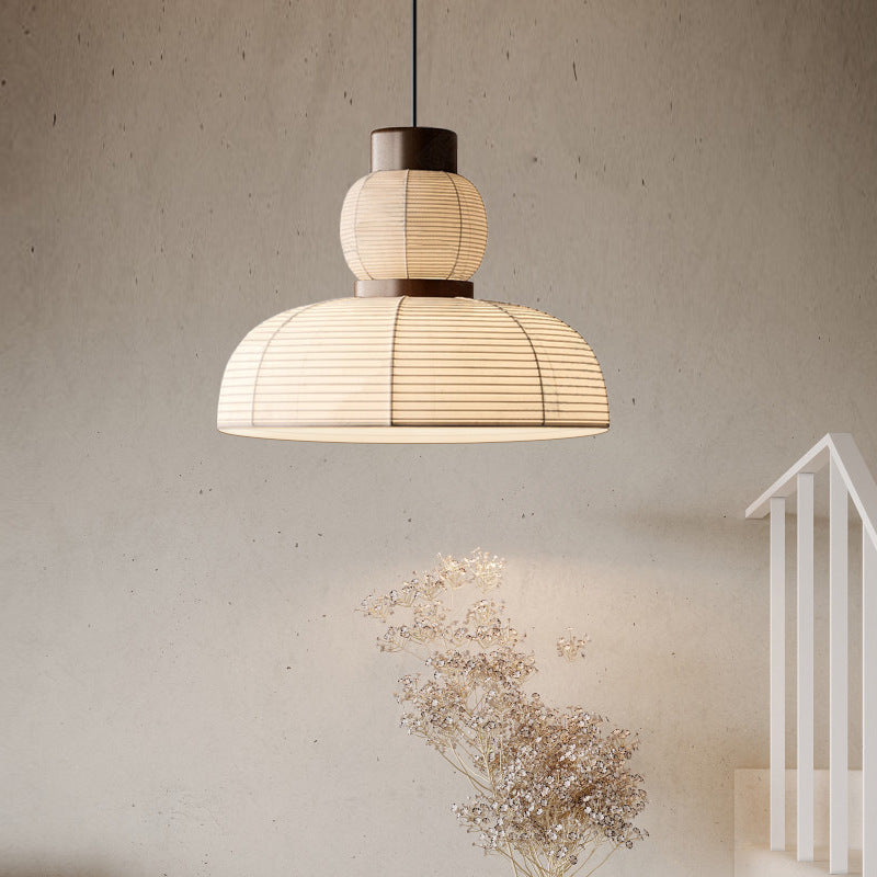 Ritta Pendant Light Neutral Paper Modern Fabric White - Neutral Decor
