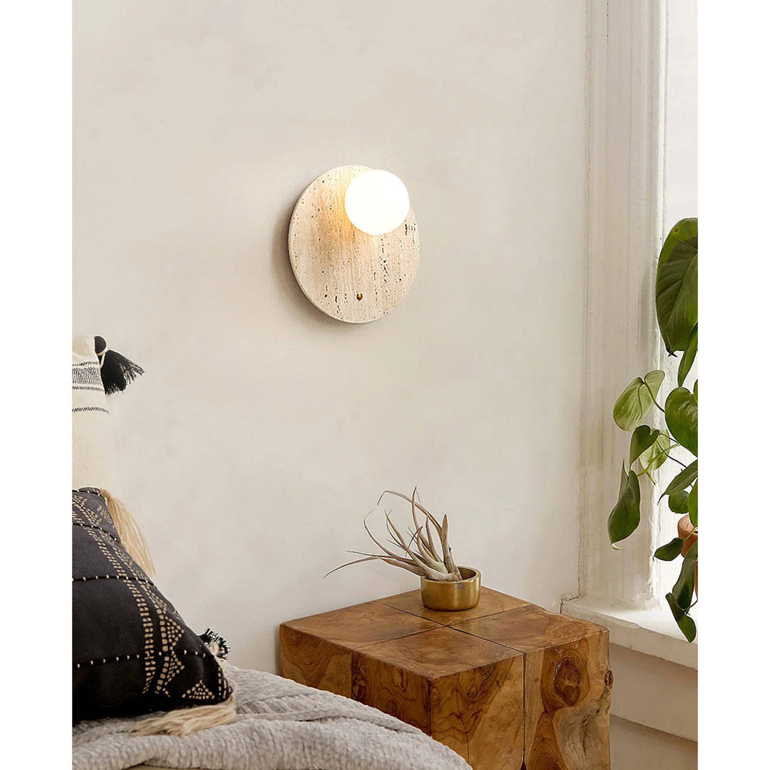 Nora Travertine Wall Lamp