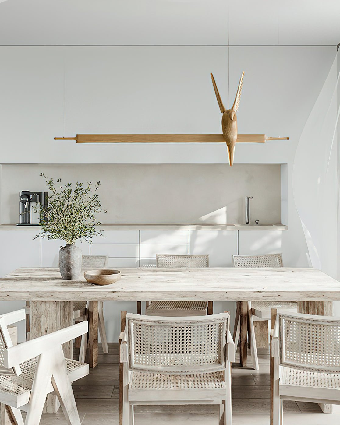 Varinisra Sculptural Oak Pendant Light-Neutral Decor
