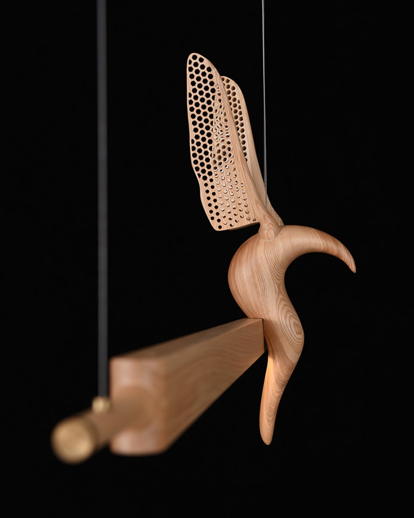 Varinisra Sculptural Oak Pendant Light-Neutral Decor