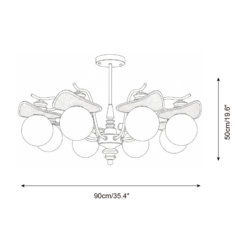 Wood-Globe Chandelier