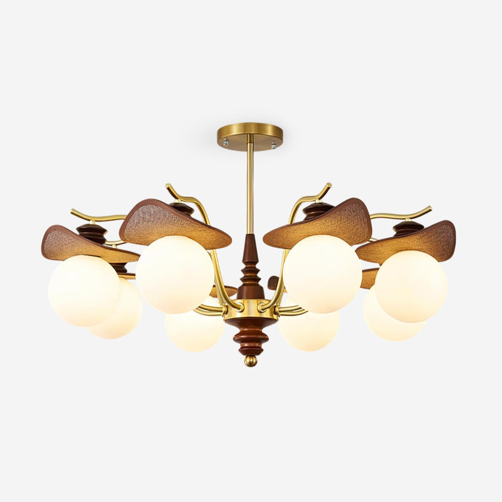 Wood-Globe Chandelier