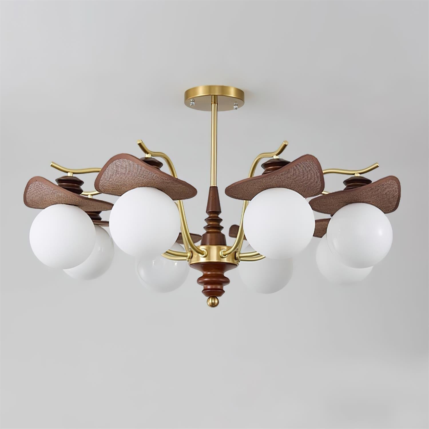 Wood-Globe Chandelier