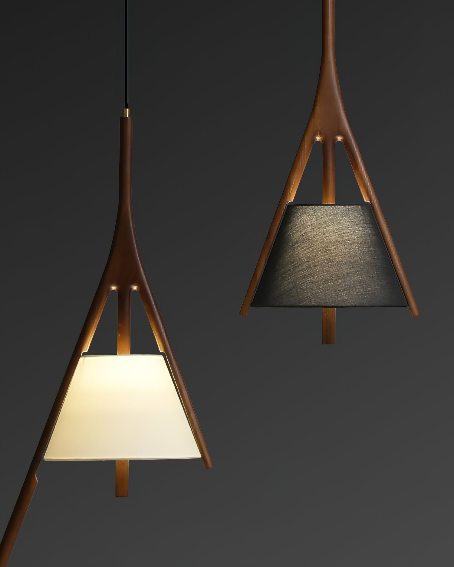 Zovenarae Triangular Wood Pendant Light-Neutral Decor