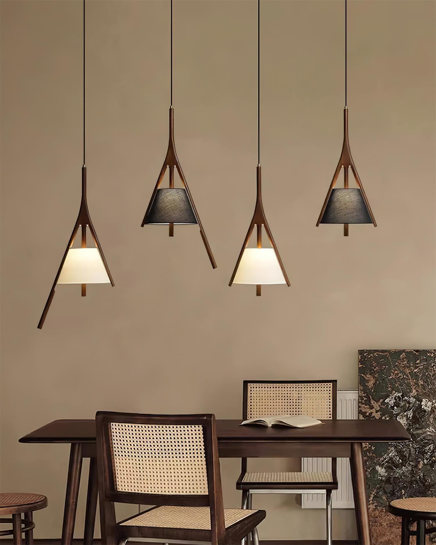 Zovenarae Triangular Wood Pendant Light-Neutral Decor