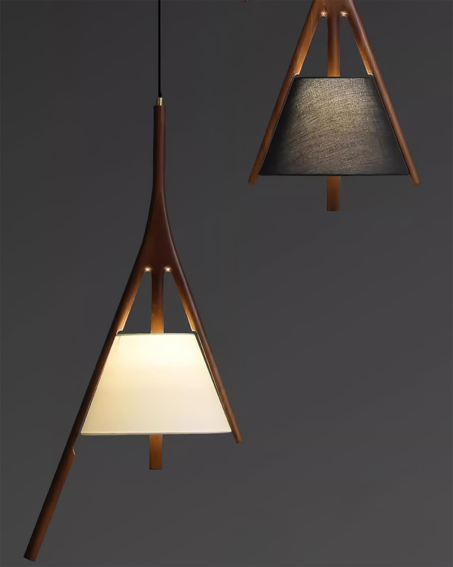 Zovenarae Triangular Wood Pendant Light-Neutral Decor