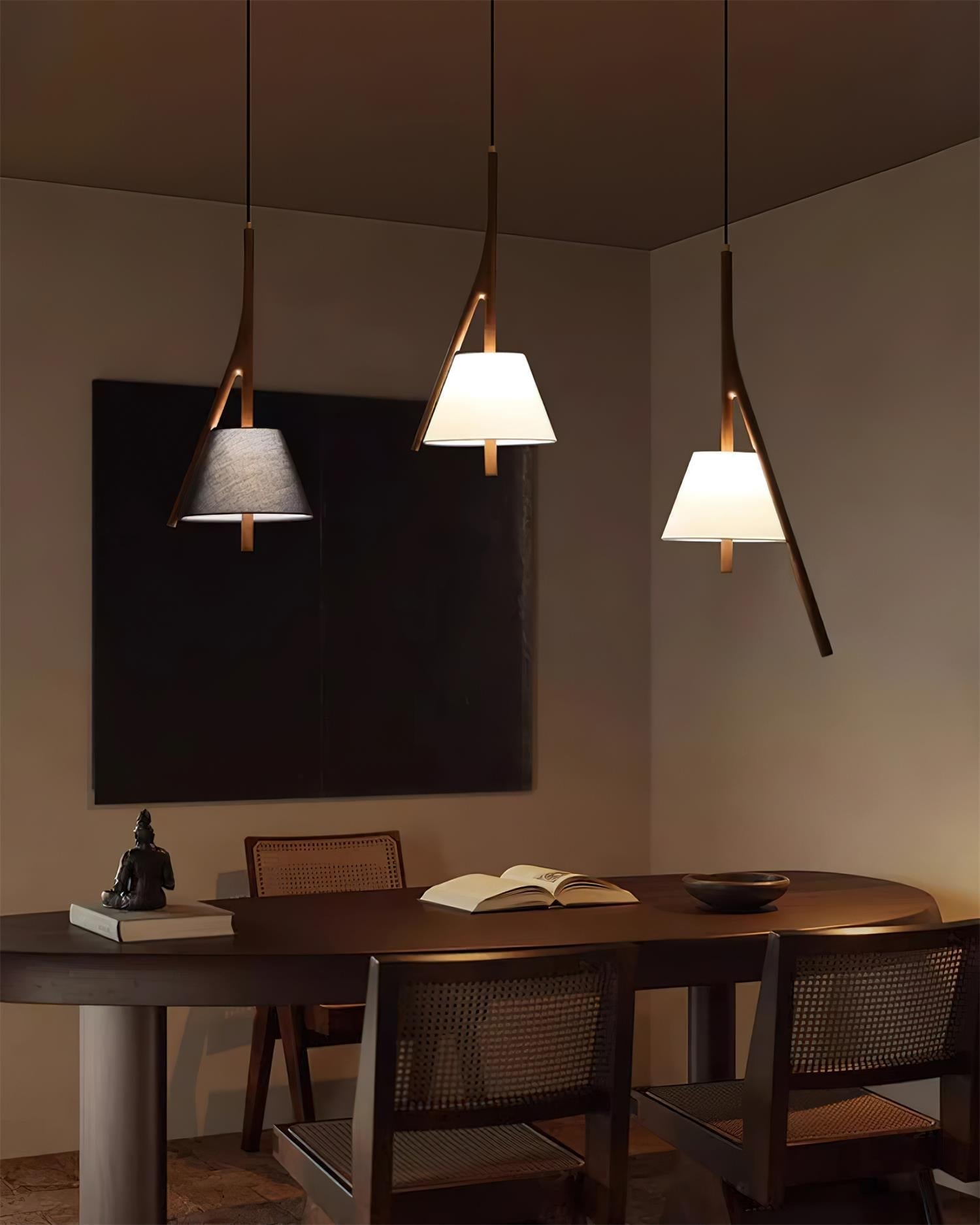 Zovenarae Triangular Wood Pendant Light-Neutral Decor