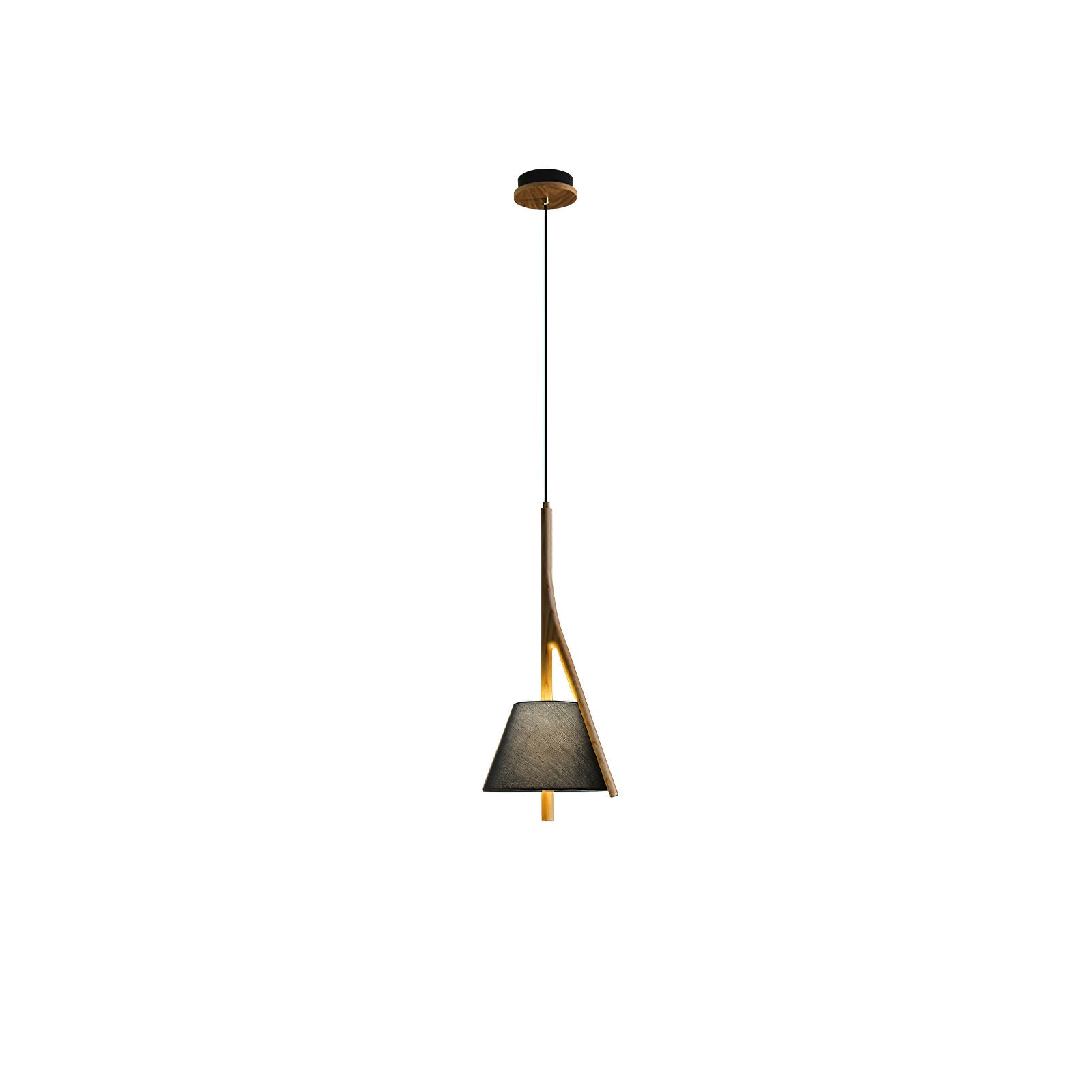 Zovenarae Triangular Wood Pendant Light-Neutral Decor