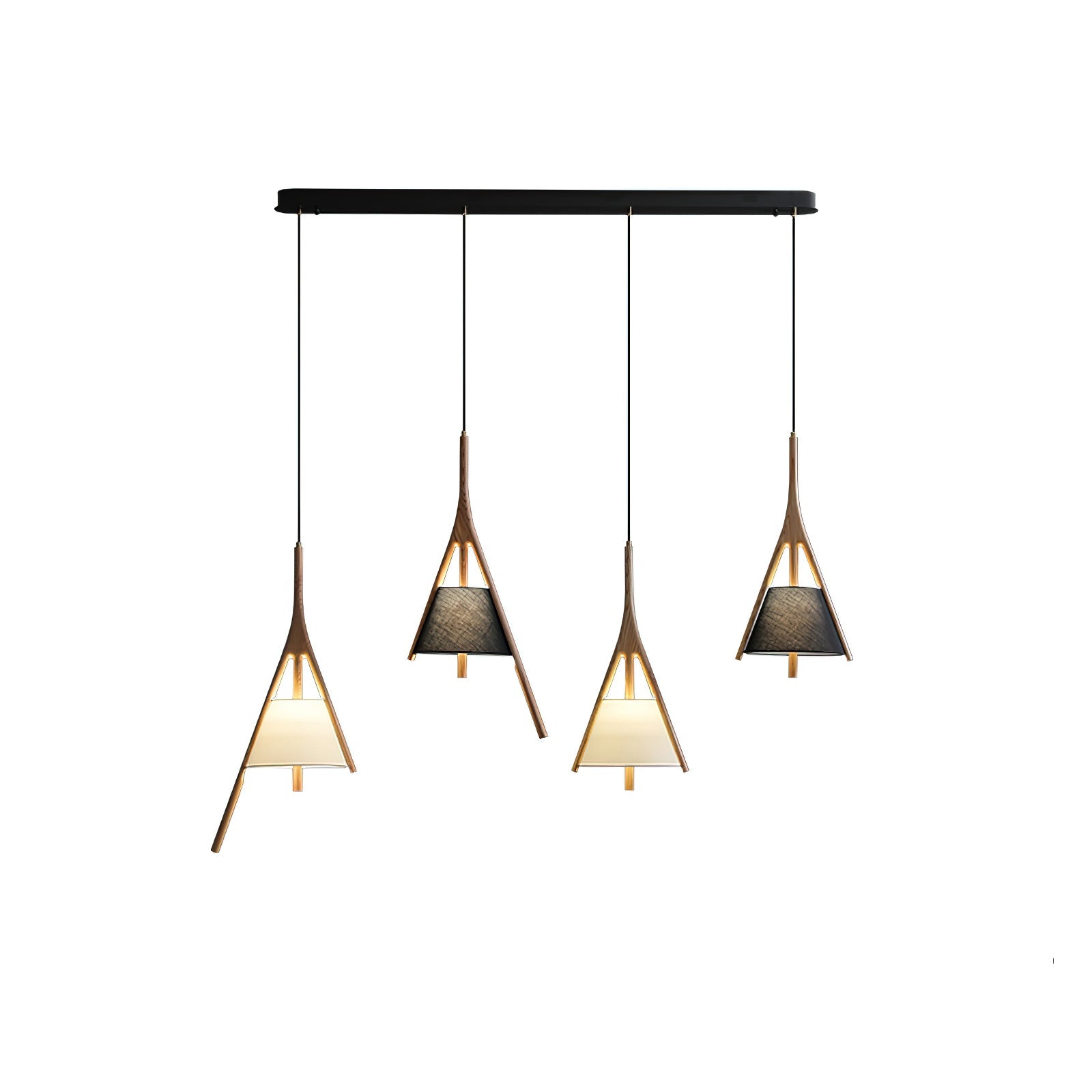 Zovenarae Triangular Wood Pendant Light-Neutral Decor