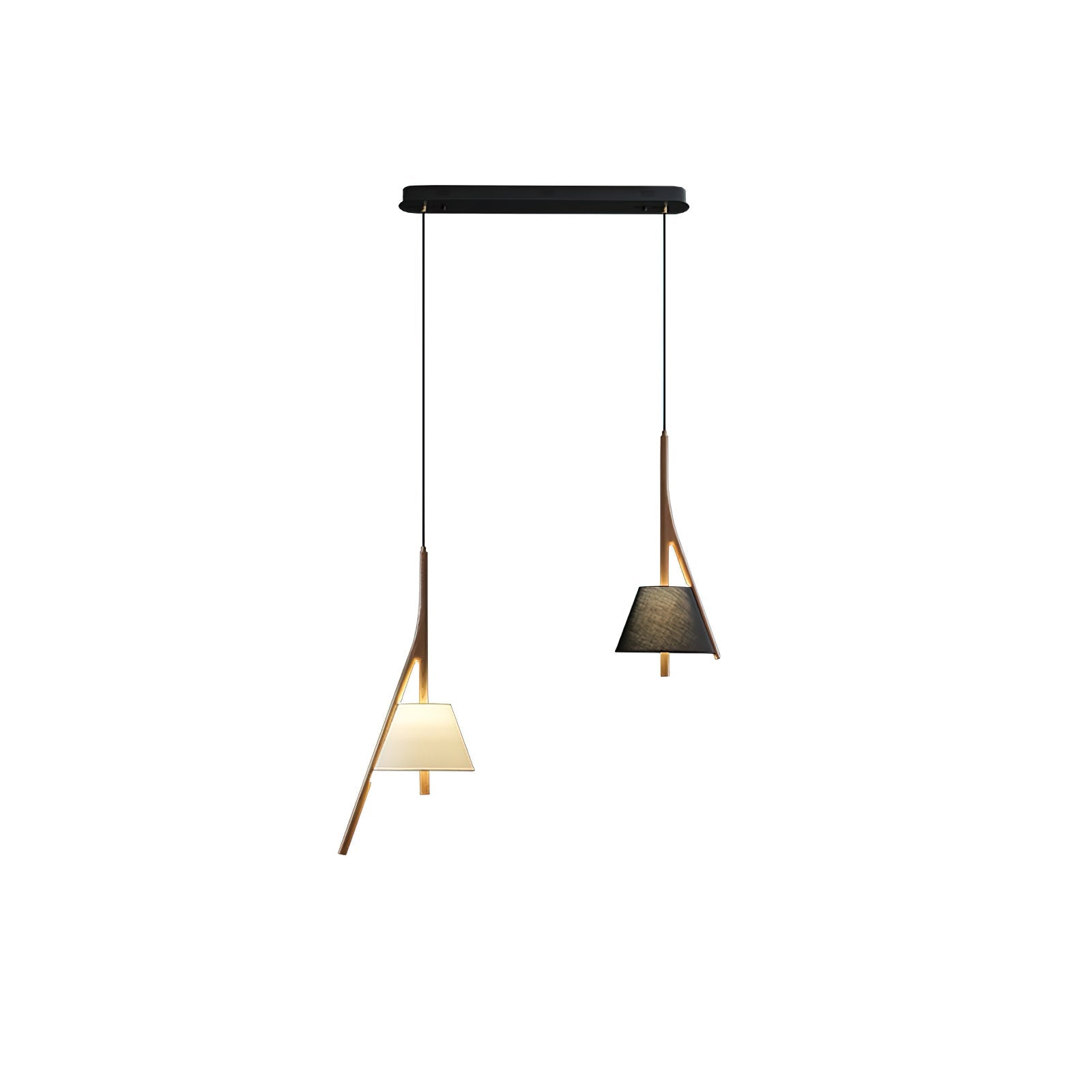 Zovenarae Triangular Wood Pendant Light-Neutral Decor