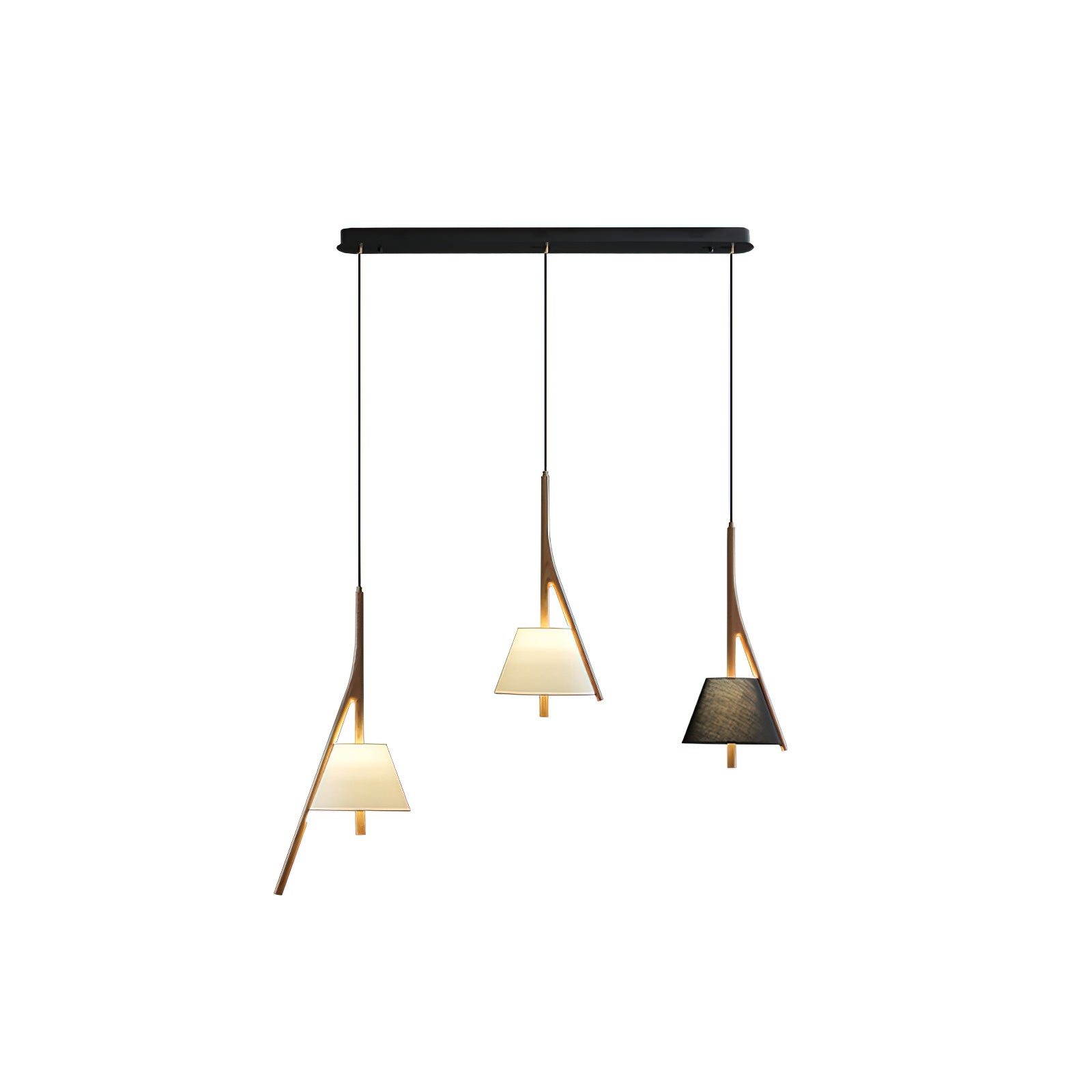 Zovenarae Triangular Wood Pendant Light-Neutral Decor