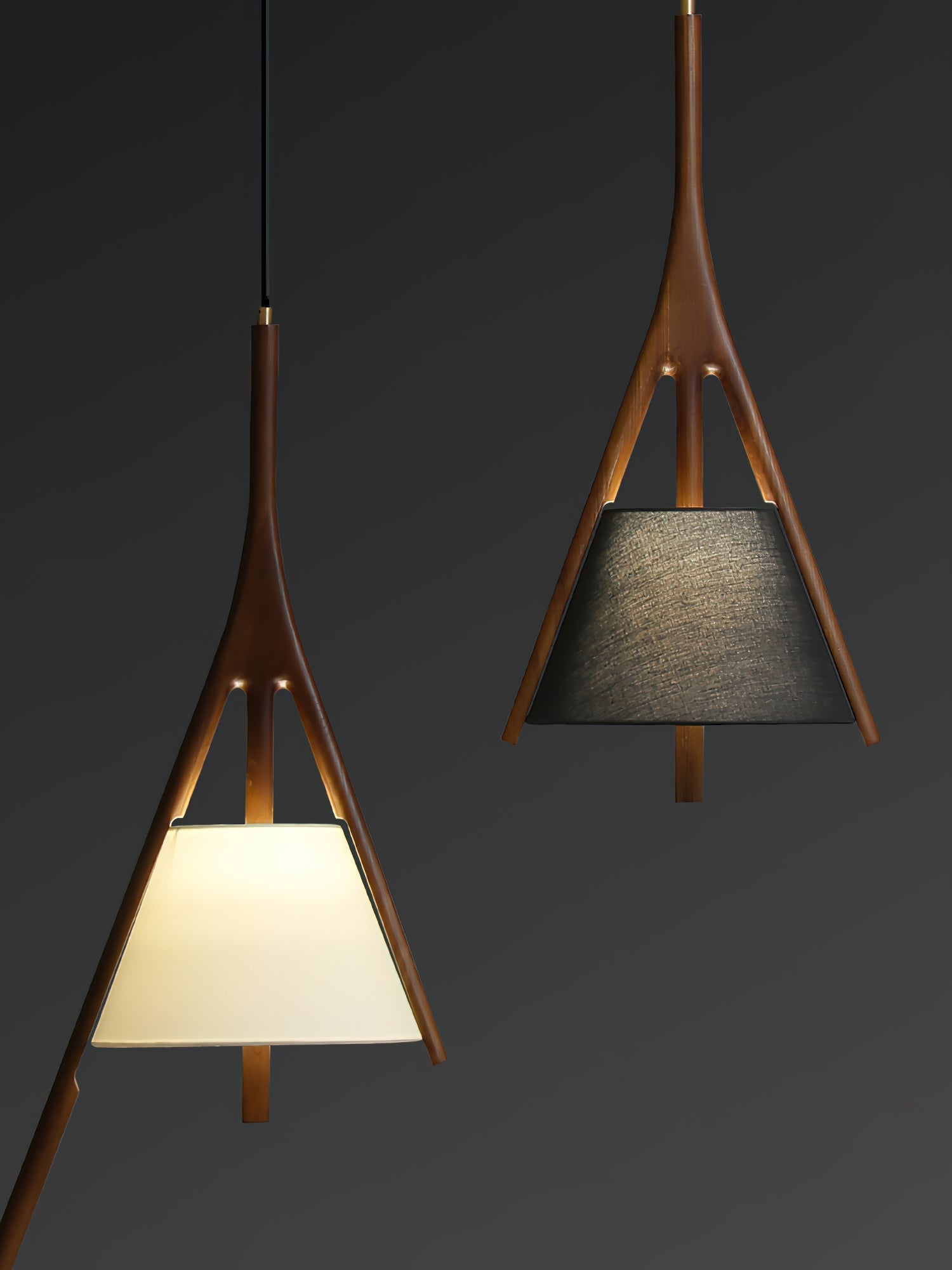 Zovenarae Triangular Wood Pendant Light-Neutral Decor