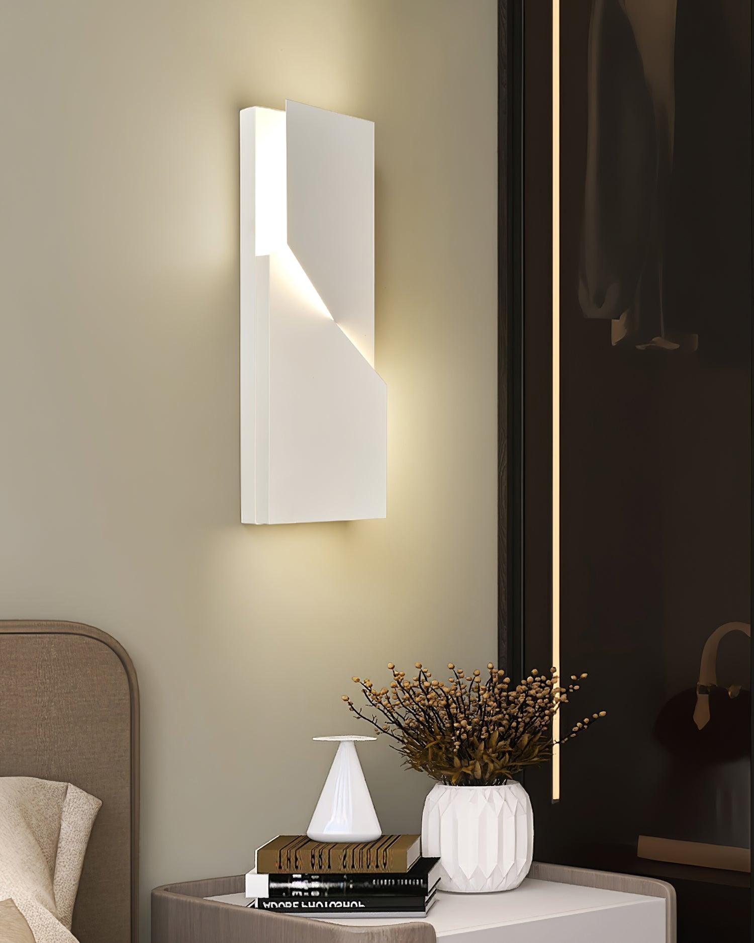 Wall Lamp 3D Geometric Panels Layered Light Art Remote Dimming Modern