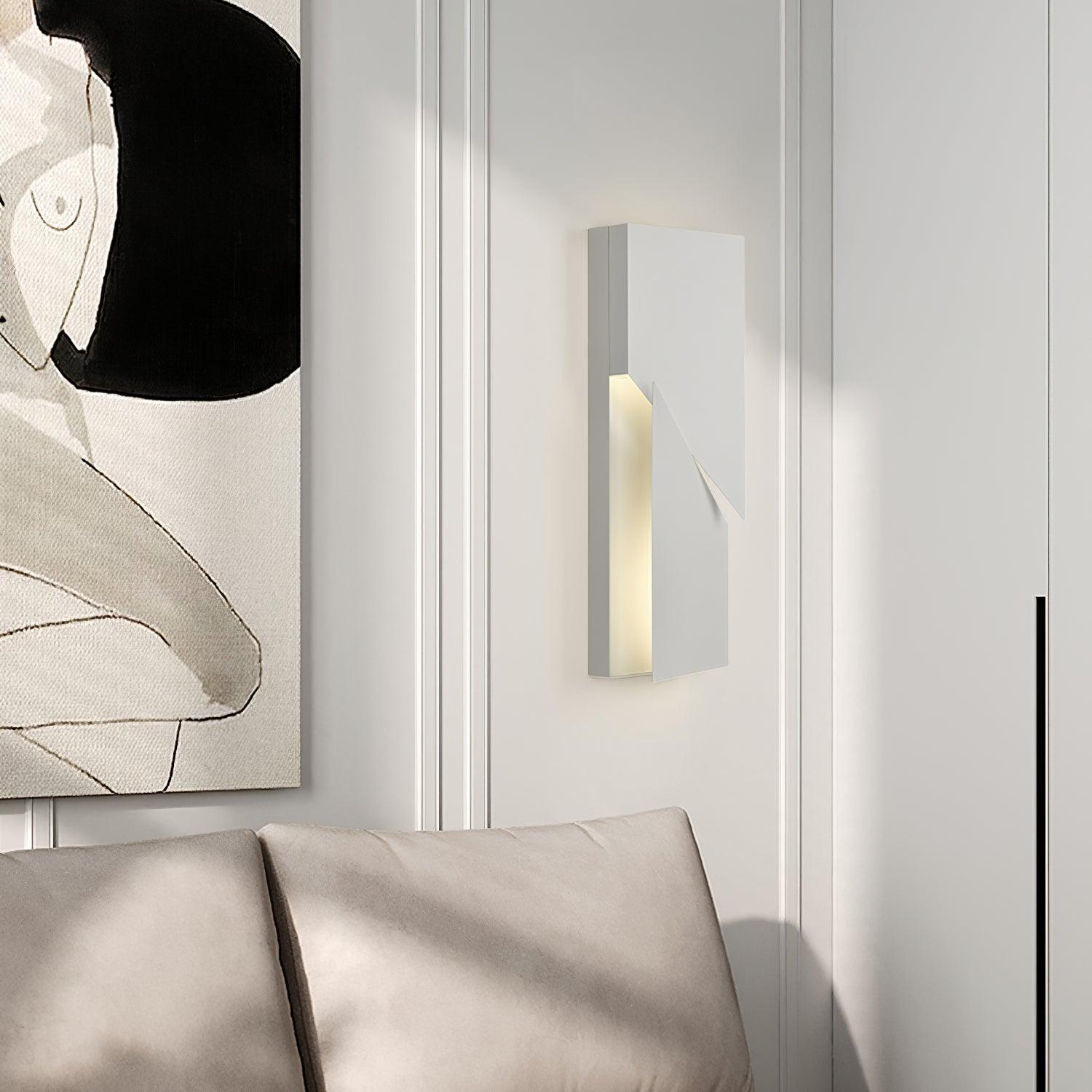 Wall Lamp 3D Geometric Panels Layered Light Art Remote Dimming Modern