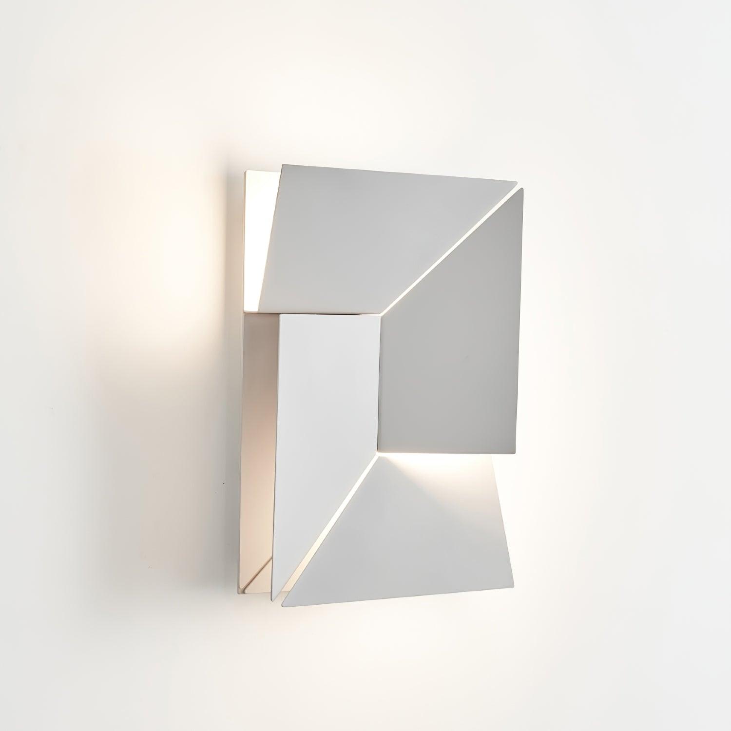 Wall Lamp 3D Geometric Panels Layered Light Art Remote Dimming Modern