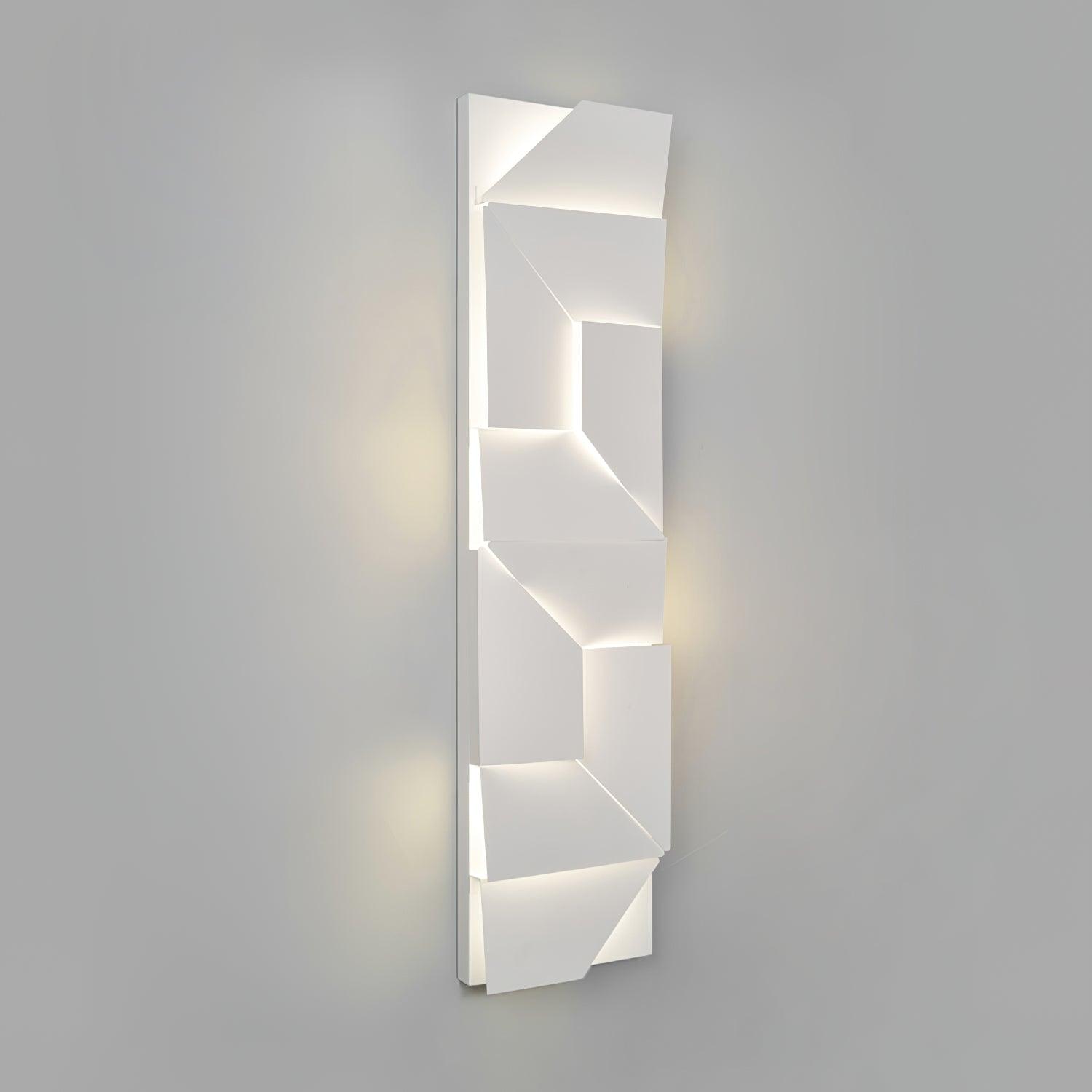 Wall Lamp 3D Geometric Panels Layered Light Art Remote Dimming Modern