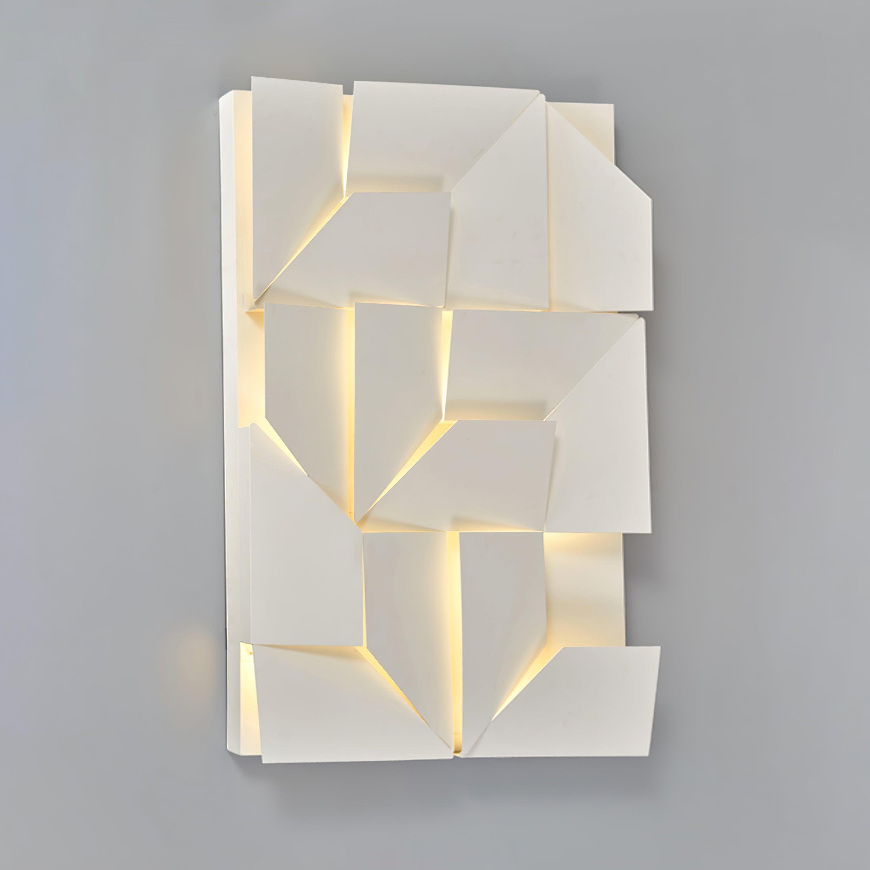 Wall Lamp 3D Geometric Panels Layered Light Art Remote Dimming Modern