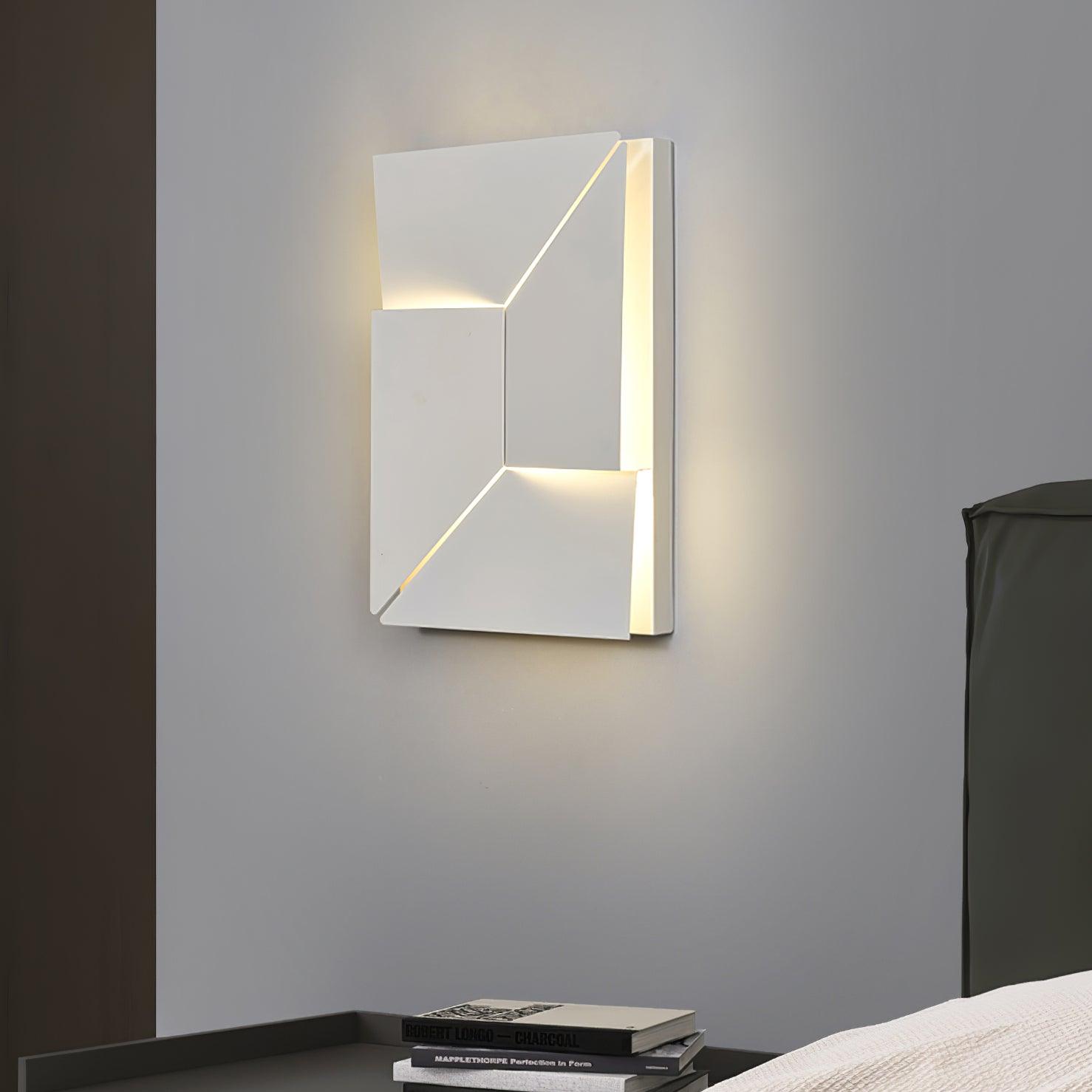 Wall Lamp 3D Geometric Panels Layered Light Art Remote Dimming Modern