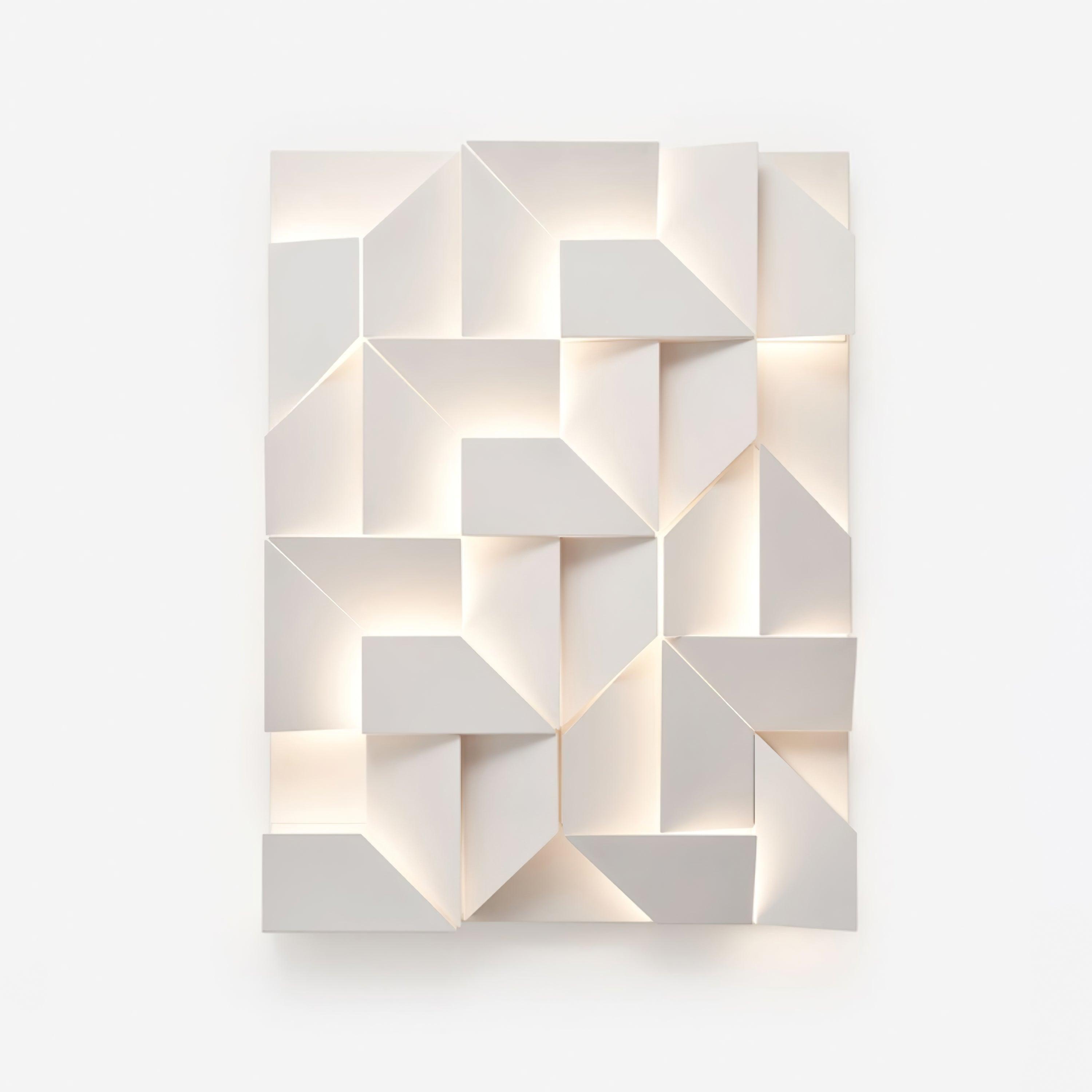 Wall Lamp 3D Geometric Panels Layered Light Art Remote Dimming Modern