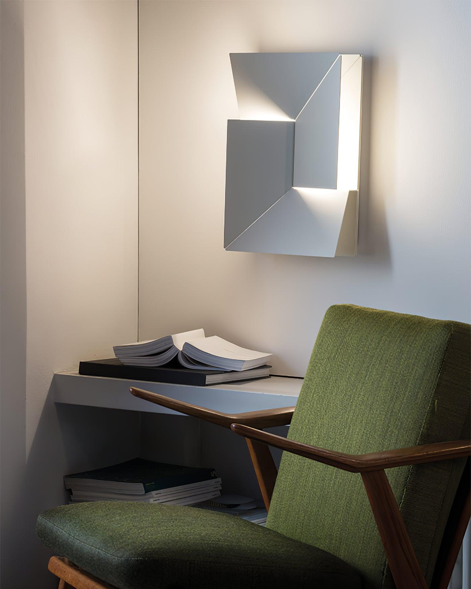 Wall Lamp 3D Geometric Panels Layered Light Art Remote Dimming Modern