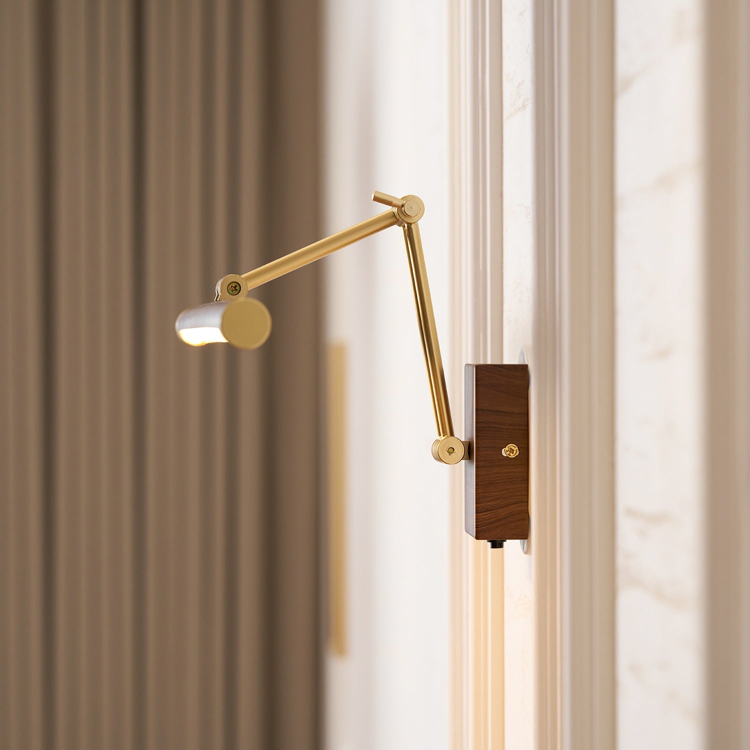 Walnut Color Linear Adjustable Wall Light-Neutral Decor