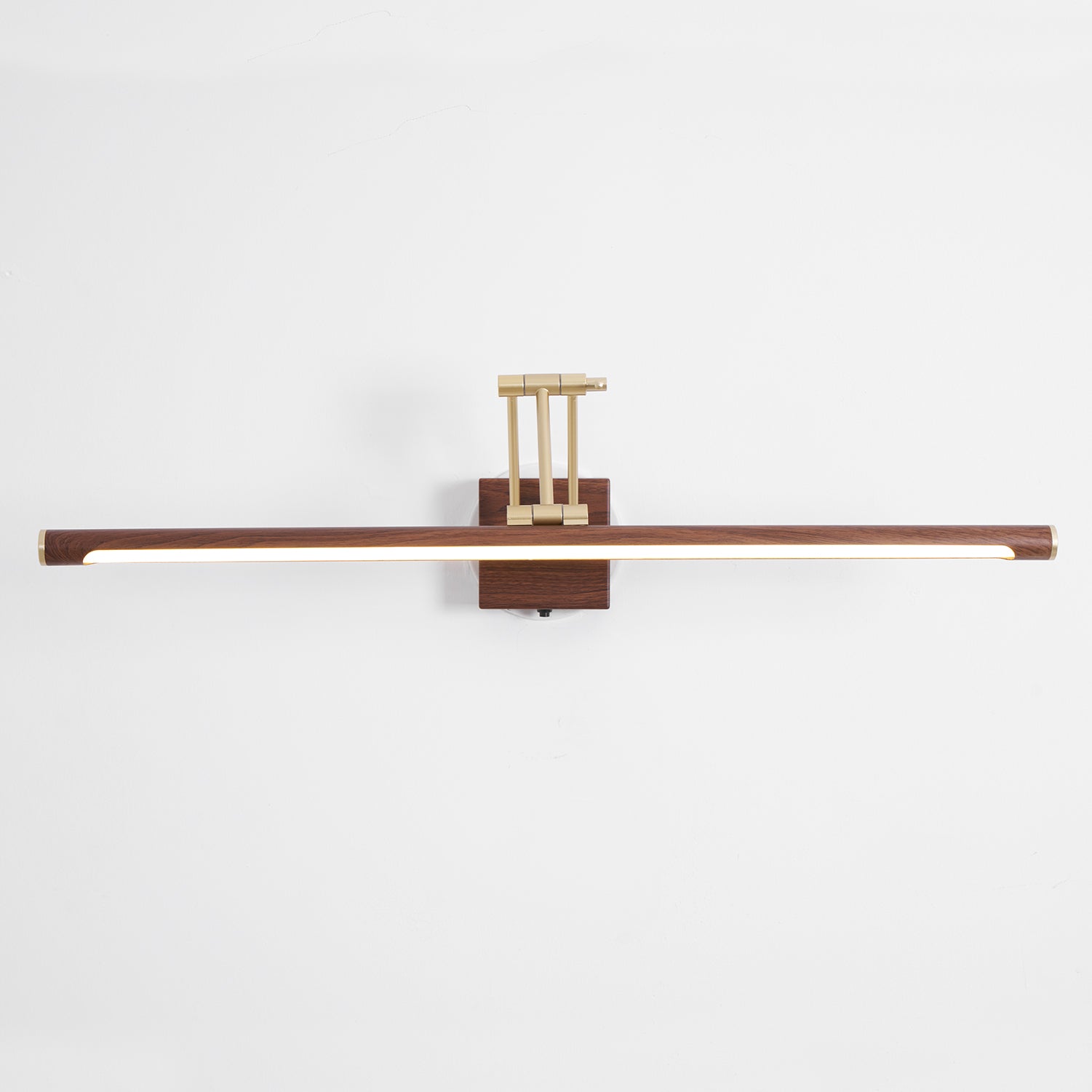 Walnut Color Linear Adjustable Wall Light-Neutral Decor