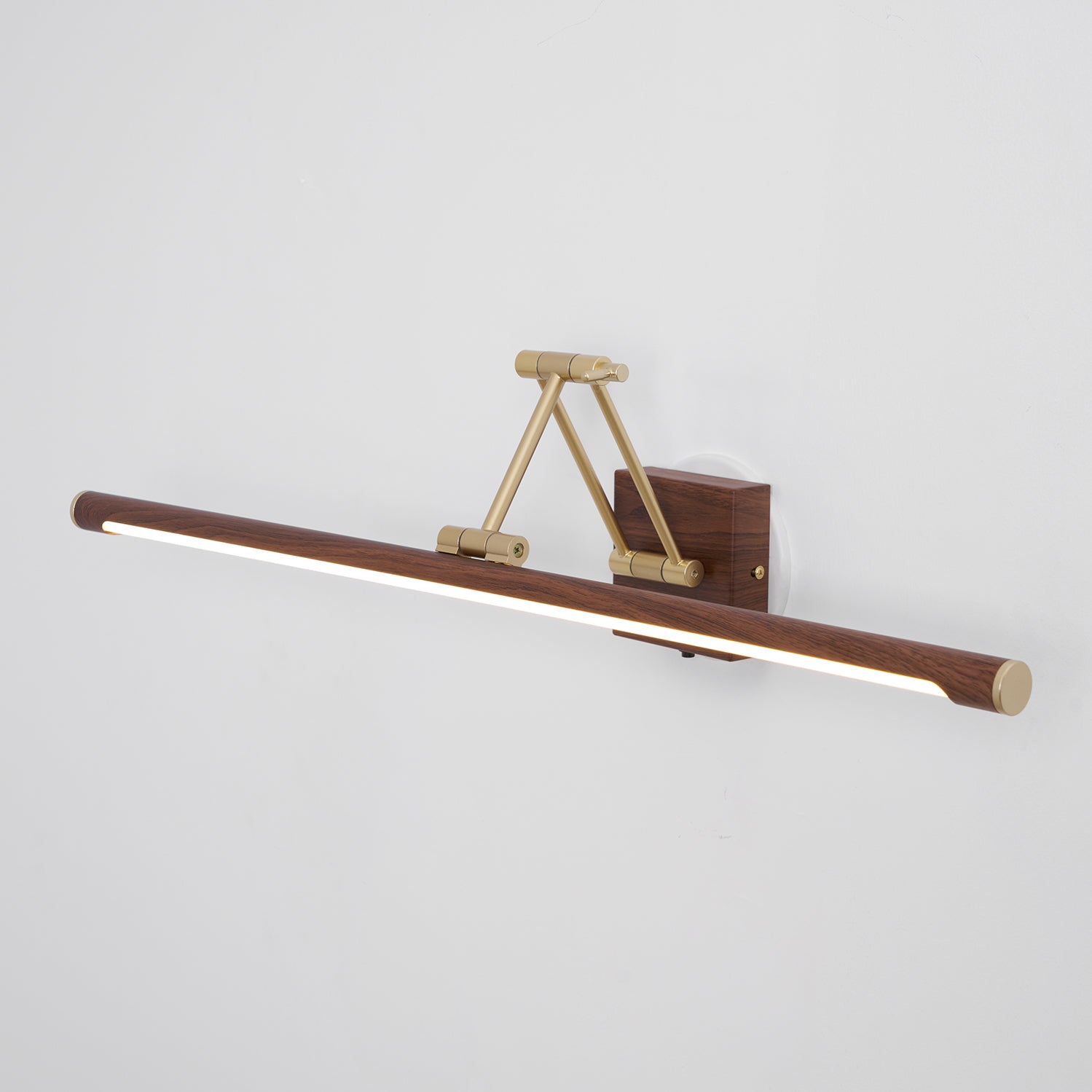 Walnut Color Linear Adjustable Wall Light-Neutral Decor