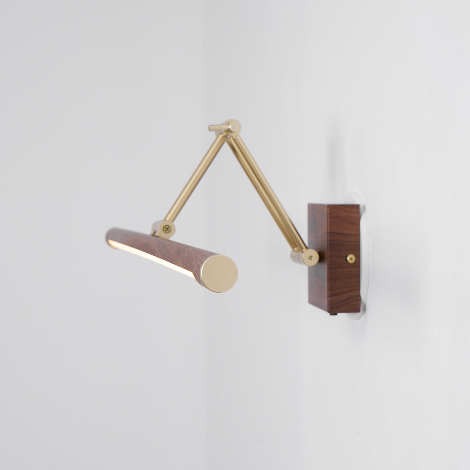 Walnut Color Linear Adjustable Wall Light-Neutral Decor