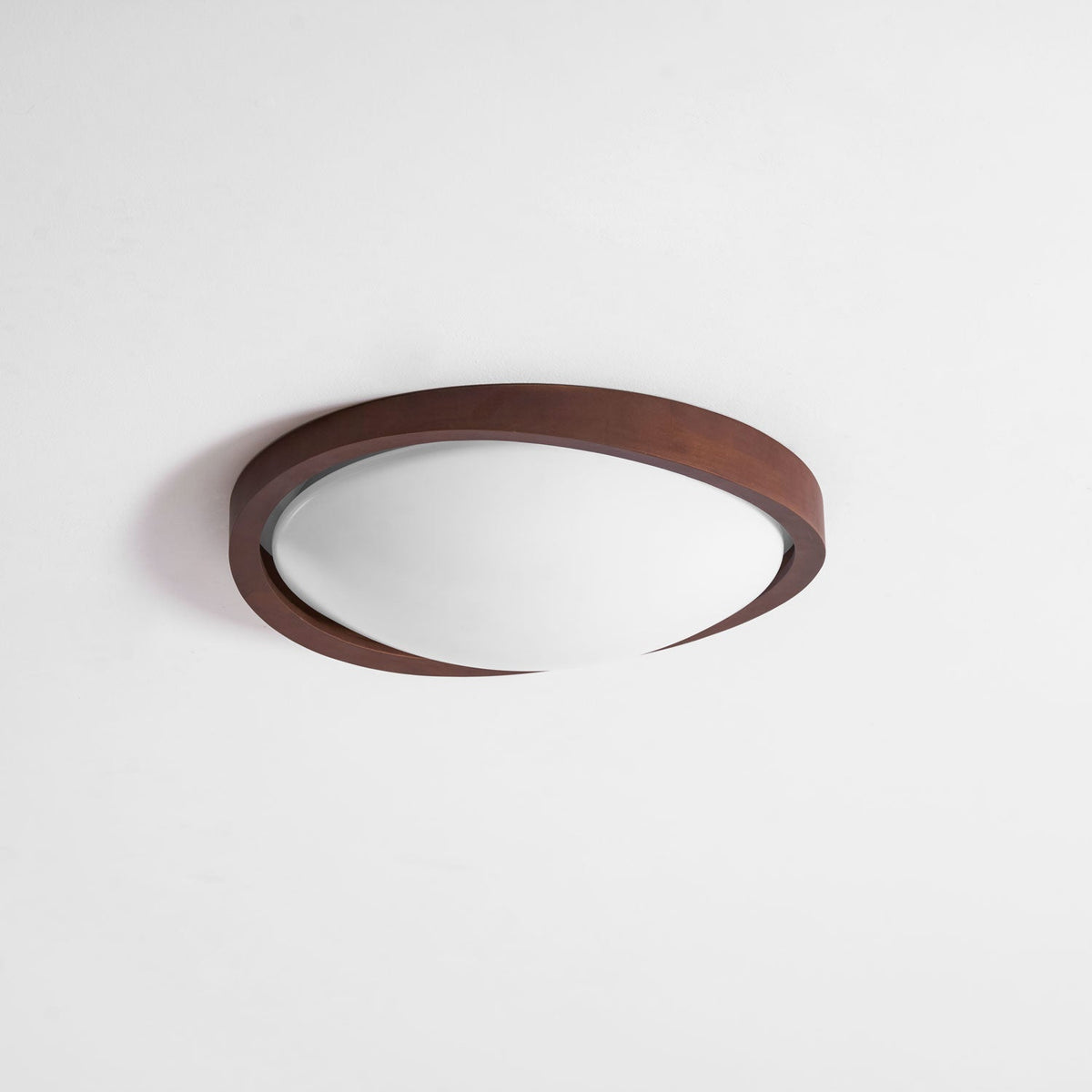 Walnut Curved Edge Ceiling Light-Neutral Decor