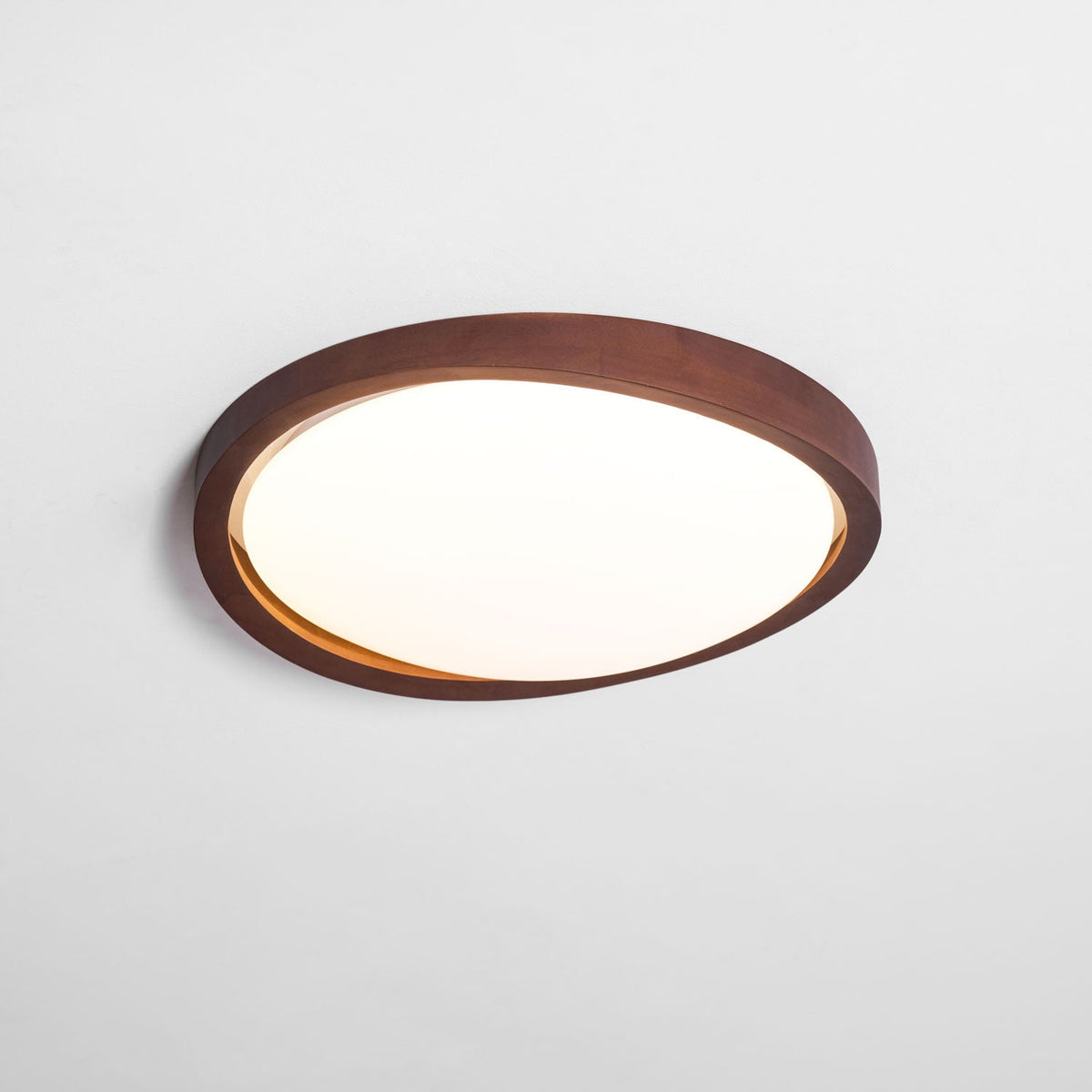 Walnut Curved Edge Ceiling Light-Neutral Decor