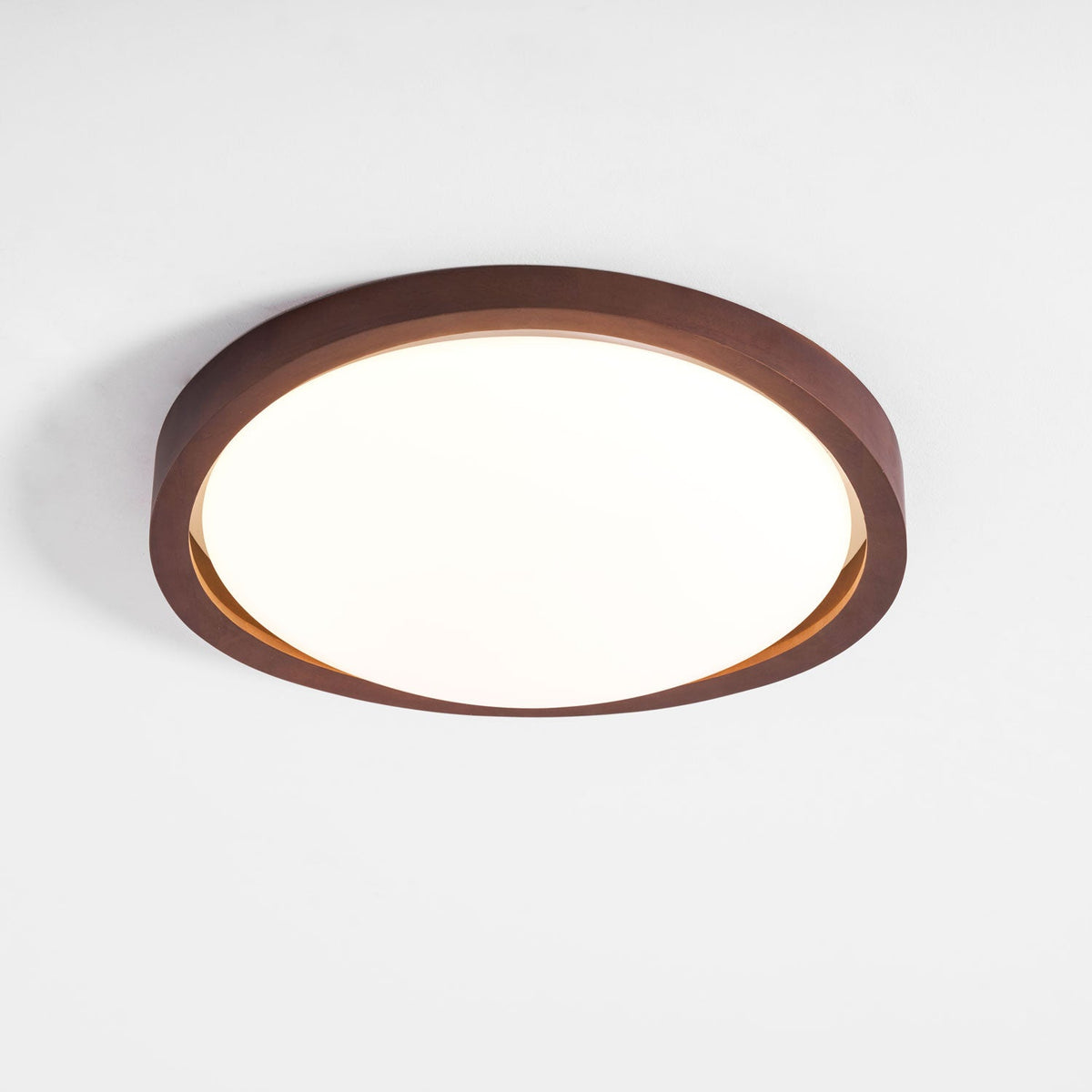 Walnut Curved Edge Ceiling Light-Neutral Decor