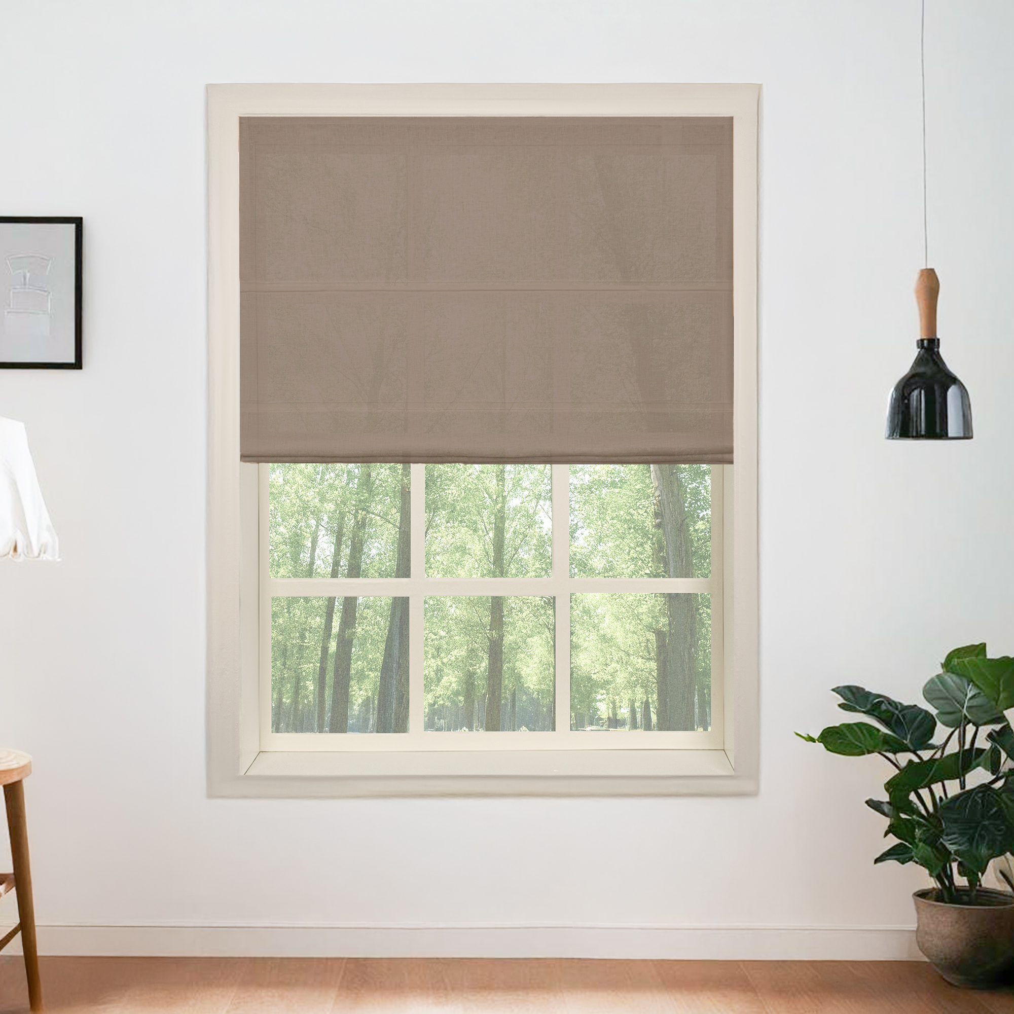 Belgian Flax Linen Roman Shades & Blinds-Neutral Decor