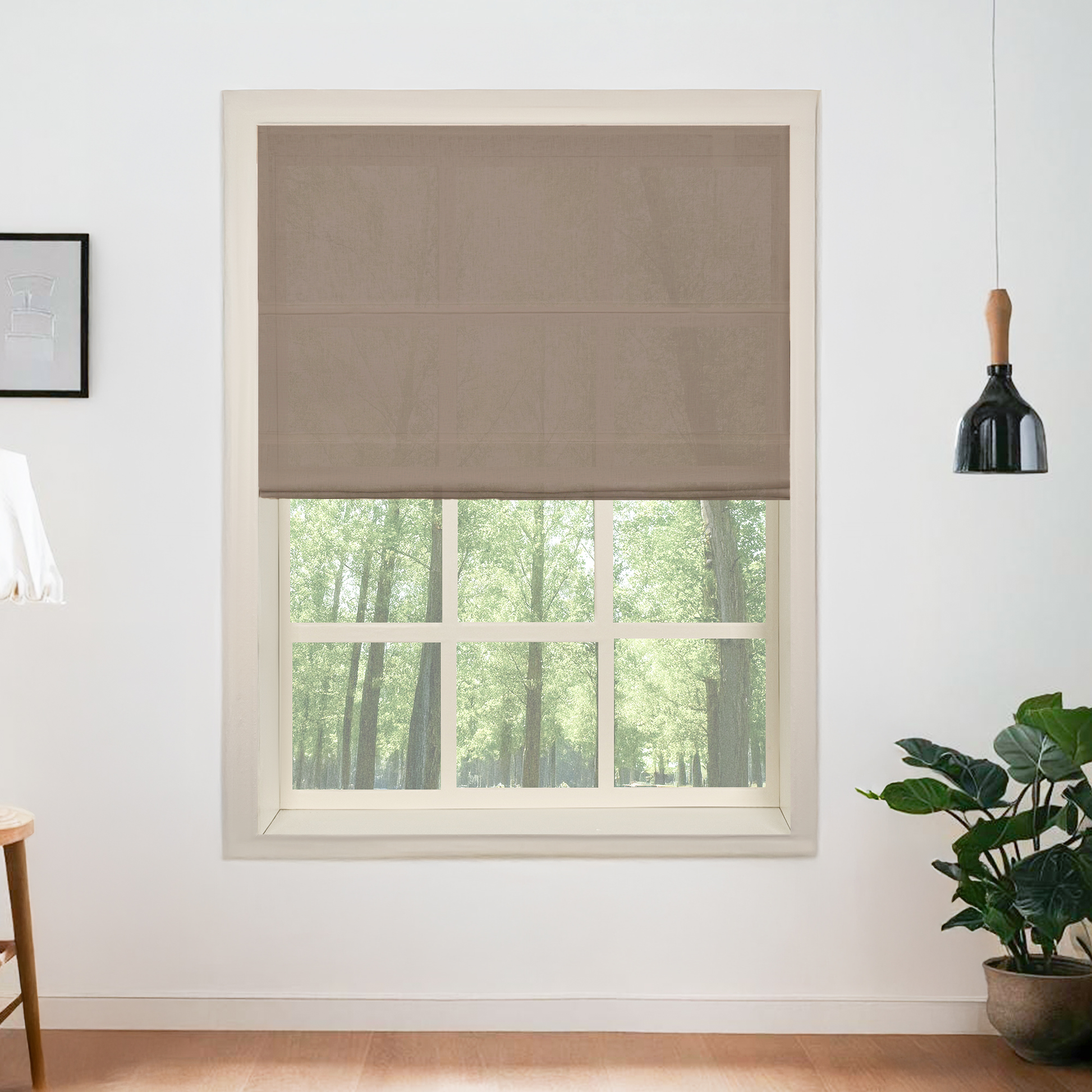 Belgian Flax Linen Roman Shades & Blinds-Neutral Decor