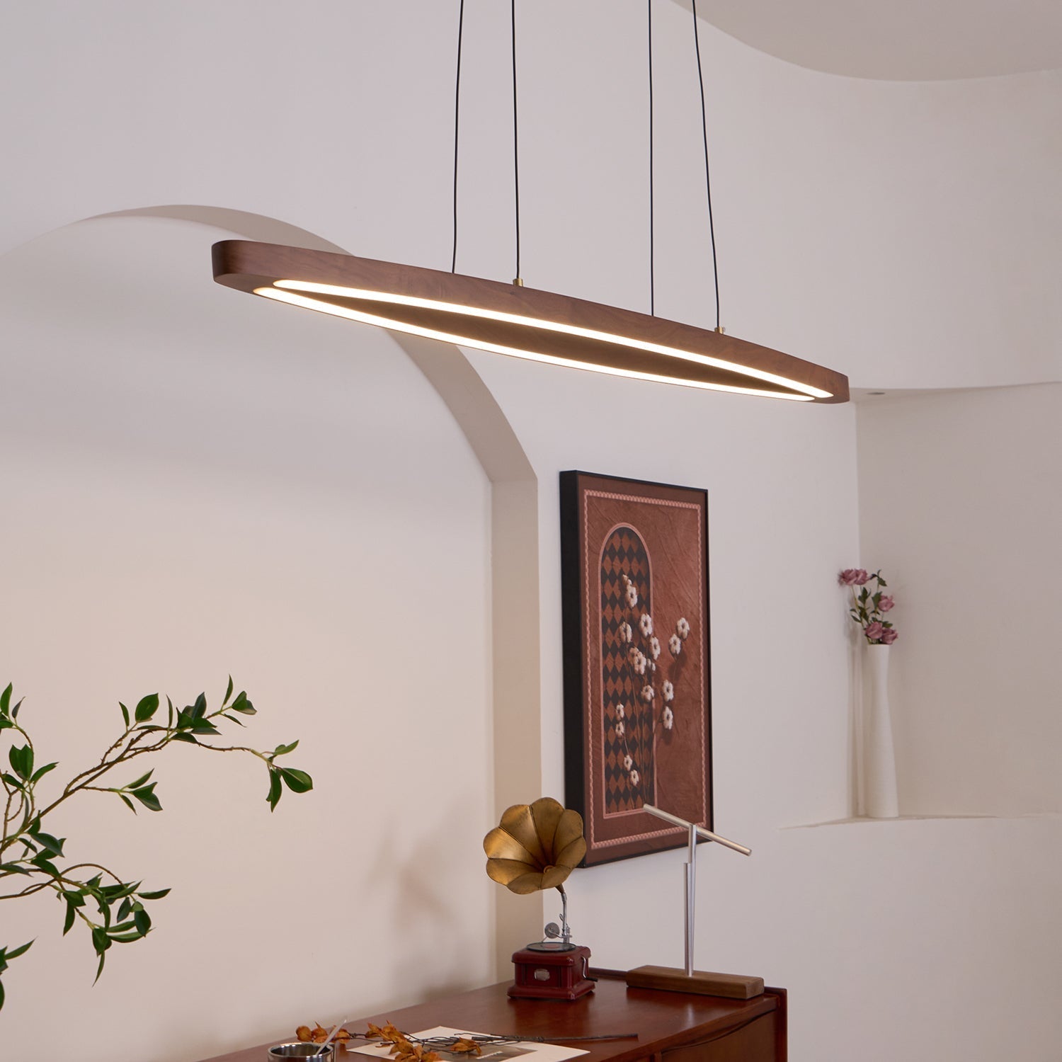 Hylan Wood Minimalist Pendant Lamp-Neutral Decor