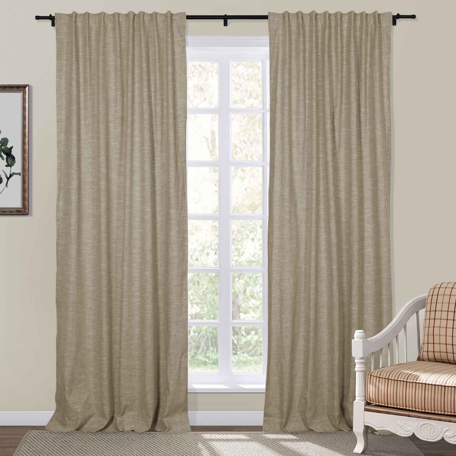 Jenna Linen Curtains & Drapes Soft Top-Neutral Decor