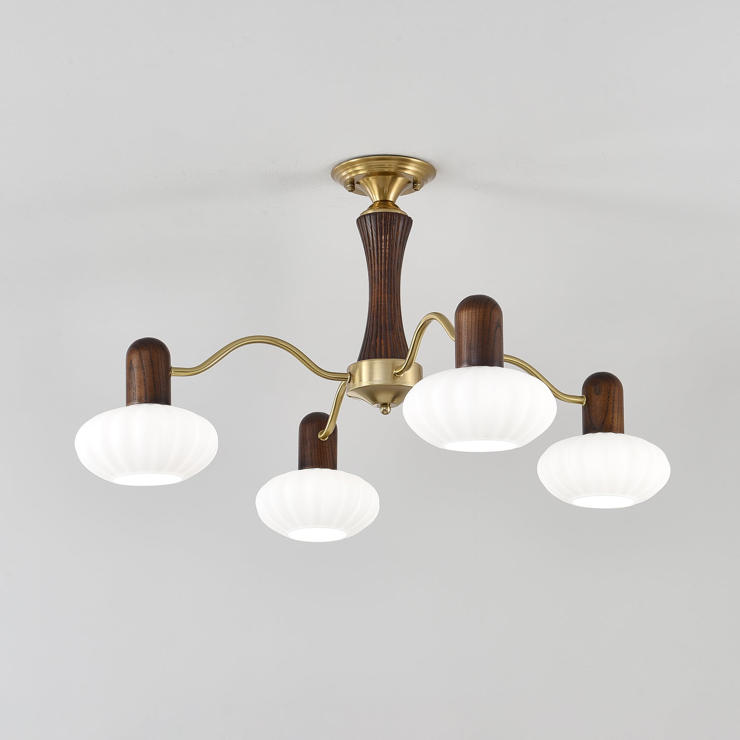 Aurora Chandelier Walnut Embrace White Finish-Neutral Decor