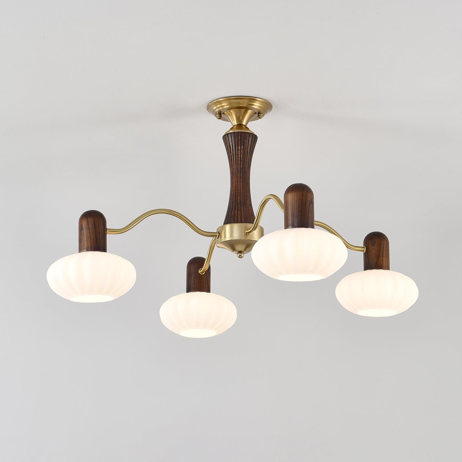 Aurora Chandelier Walnut Embrace White Finish-Neutral Decor