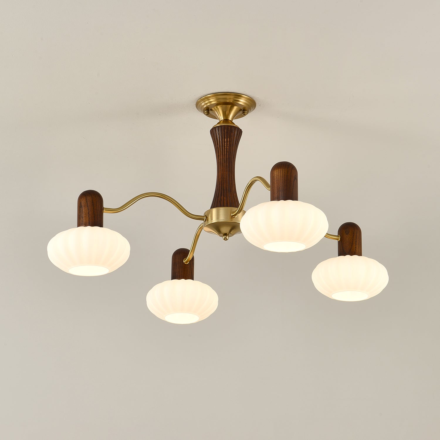 Aurora Chandelier Walnut Embrace White Finish-Neutral Decor