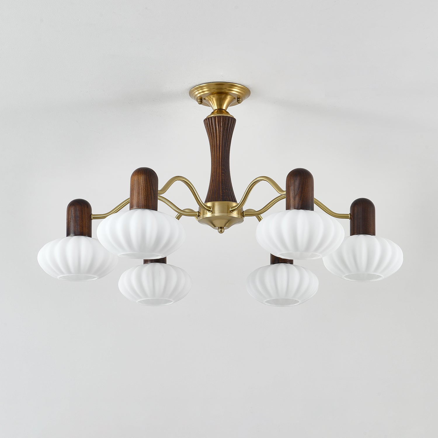 Aurora Chandelier Walnut Embrace White Finish-Neutral Decor