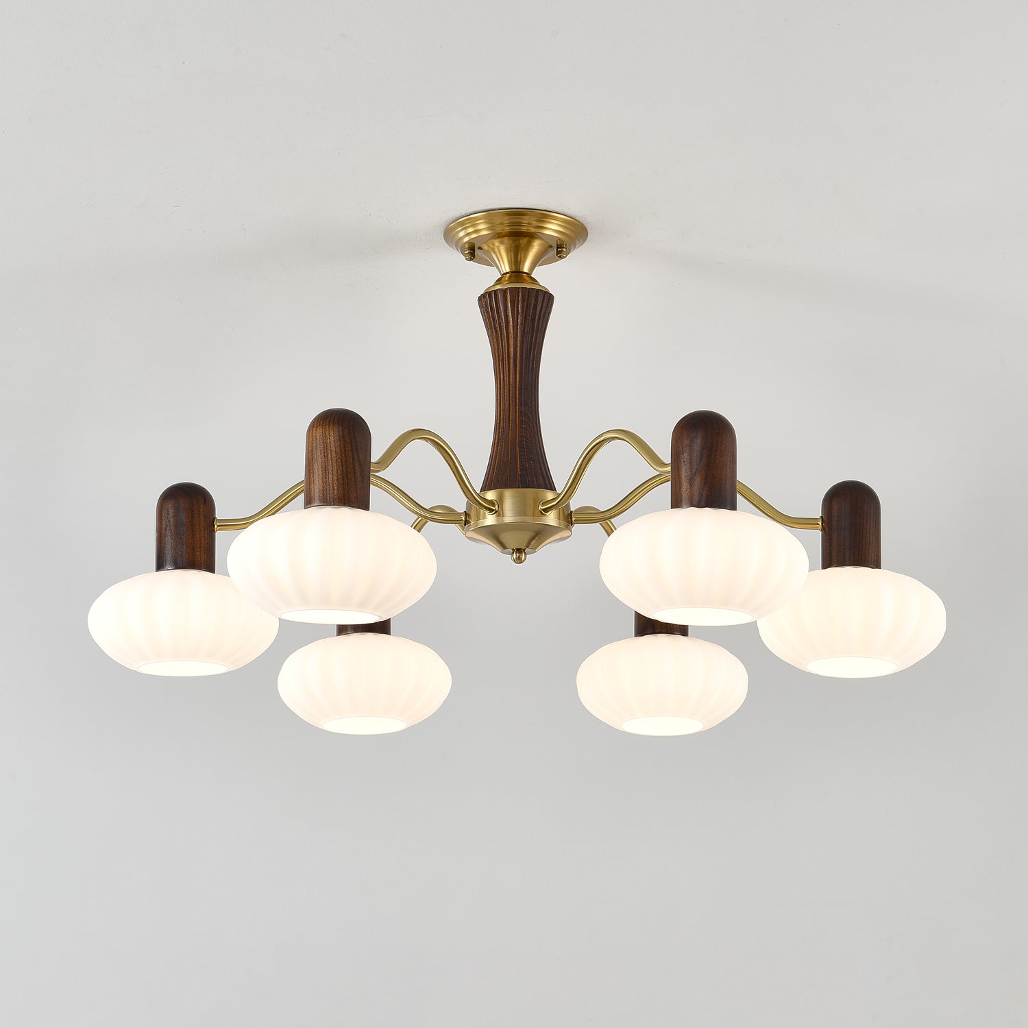 Aurora Chandelier Walnut Embrace White Finish-Neutral Decor