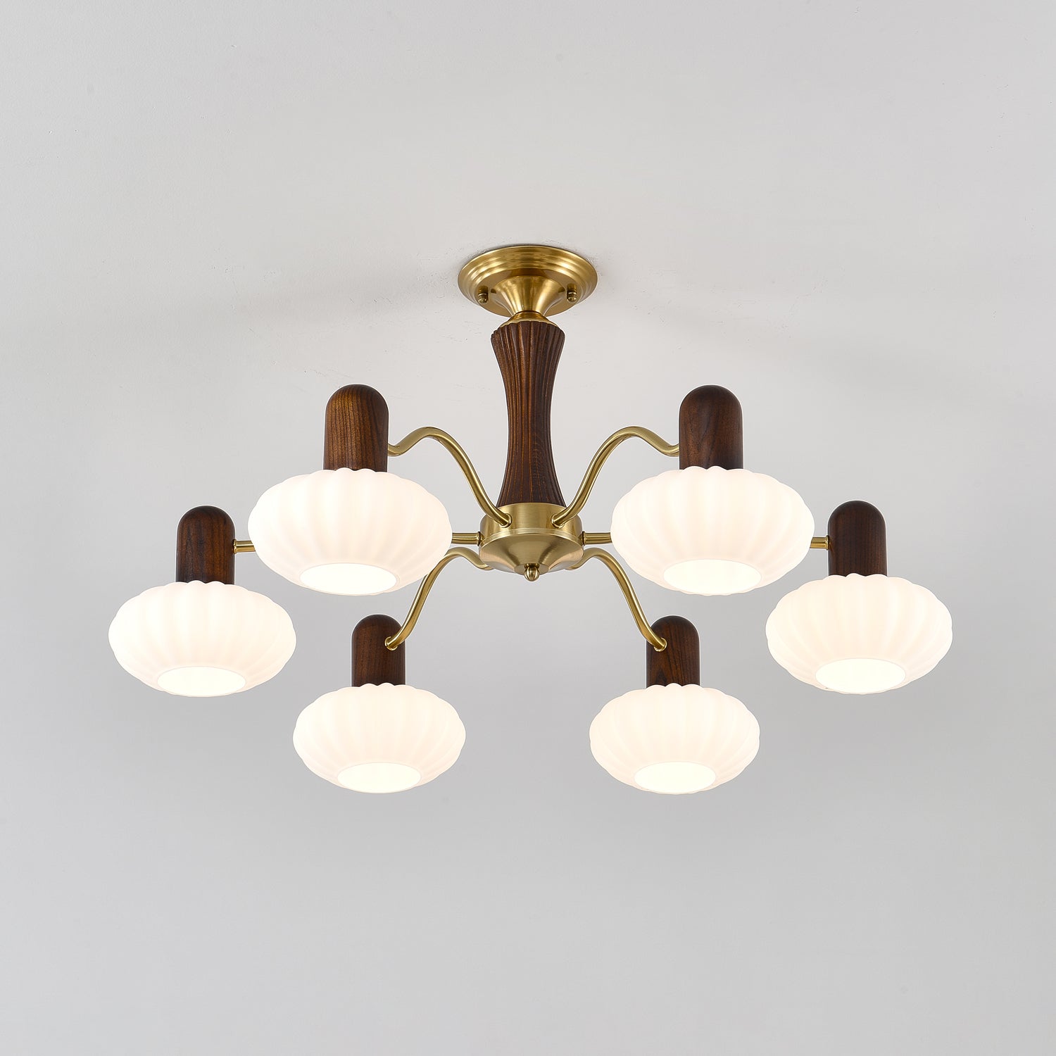 Aurora Chandelier Walnut Embrace White Finish-Neutral Decor