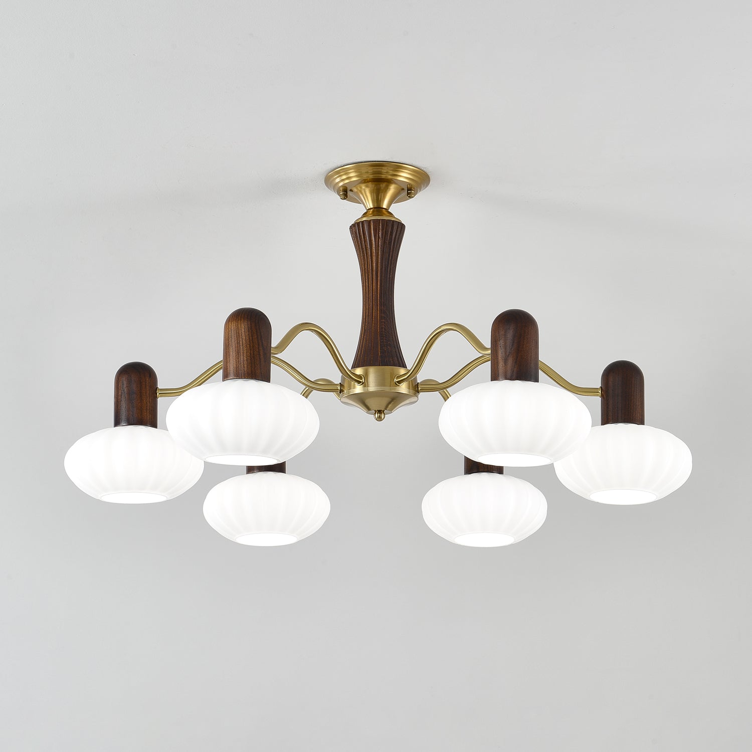 Aurora Chandelier Walnut Embrace White Finish-Neutral Decor