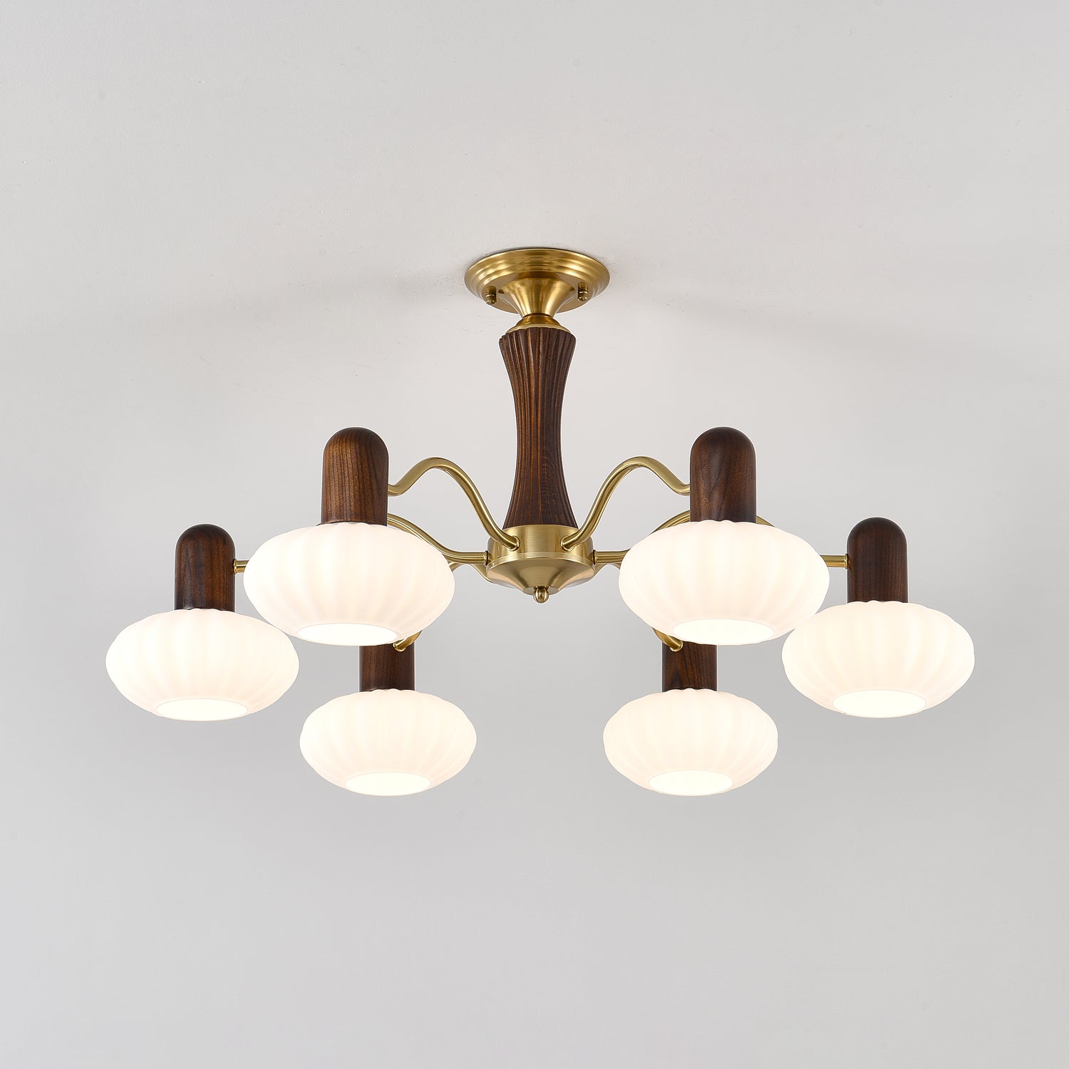 Aurora Chandelier Walnut Embrace White Finish-Neutral Decor