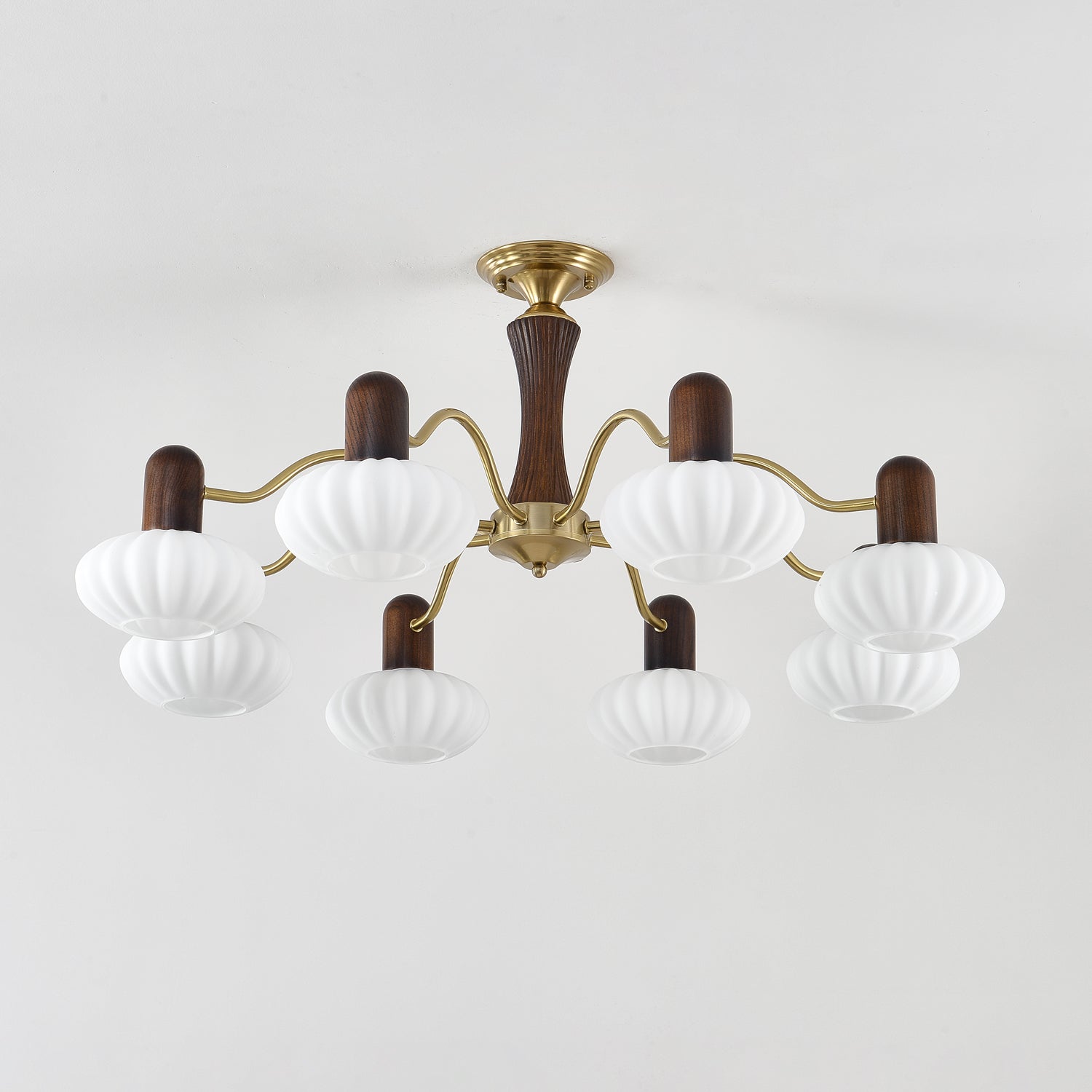 Aurora Chandelier Walnut Embrace White Finish-Neutral Decor